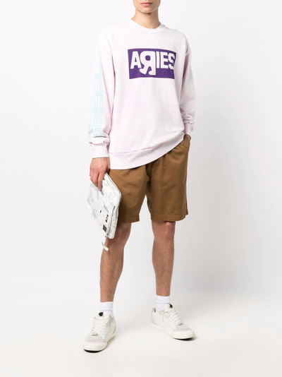 Vans slogan-print cotton sweatshirt outlook