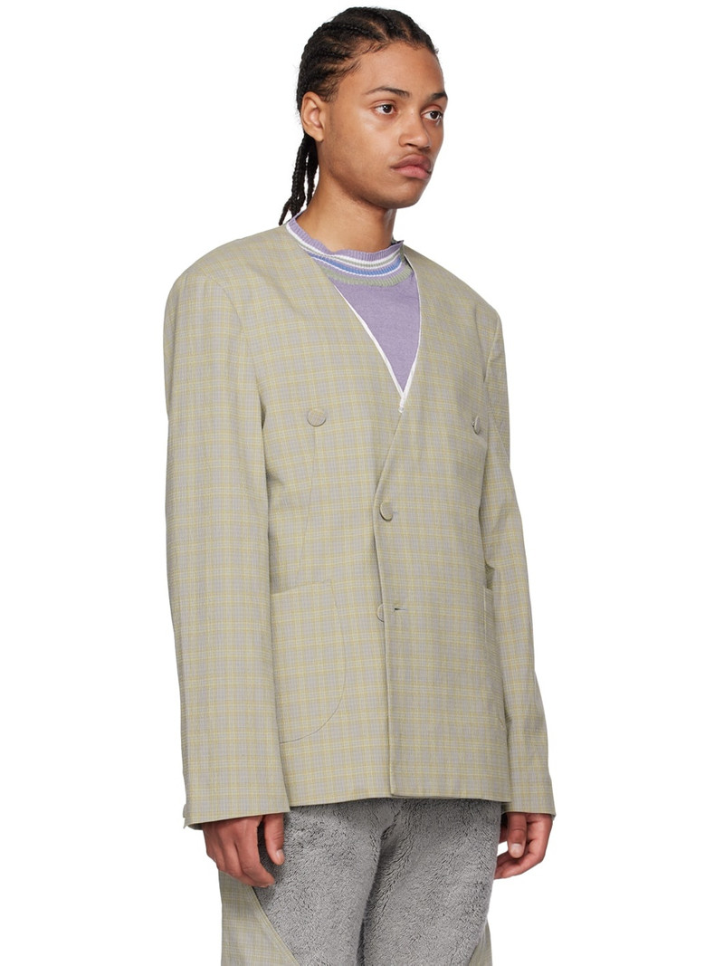 Kiko Kostadinov Gray Orma Reversible Blazer outlook