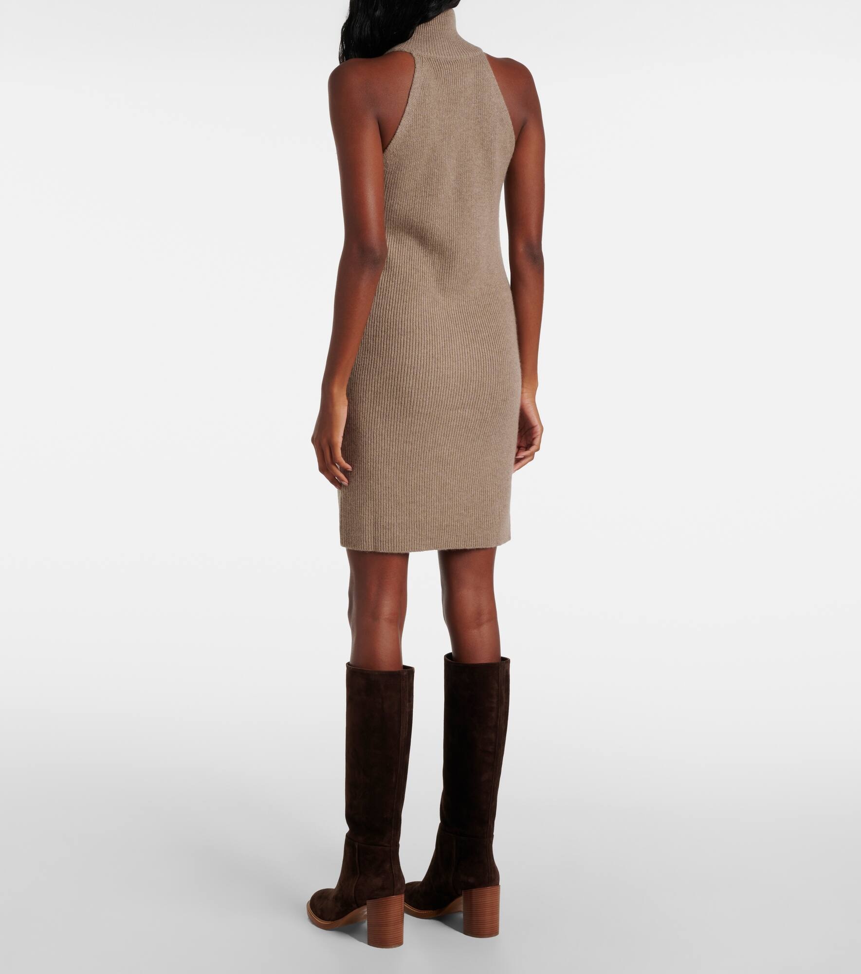 Carmen ribbed-knit cashmere minidress - 3