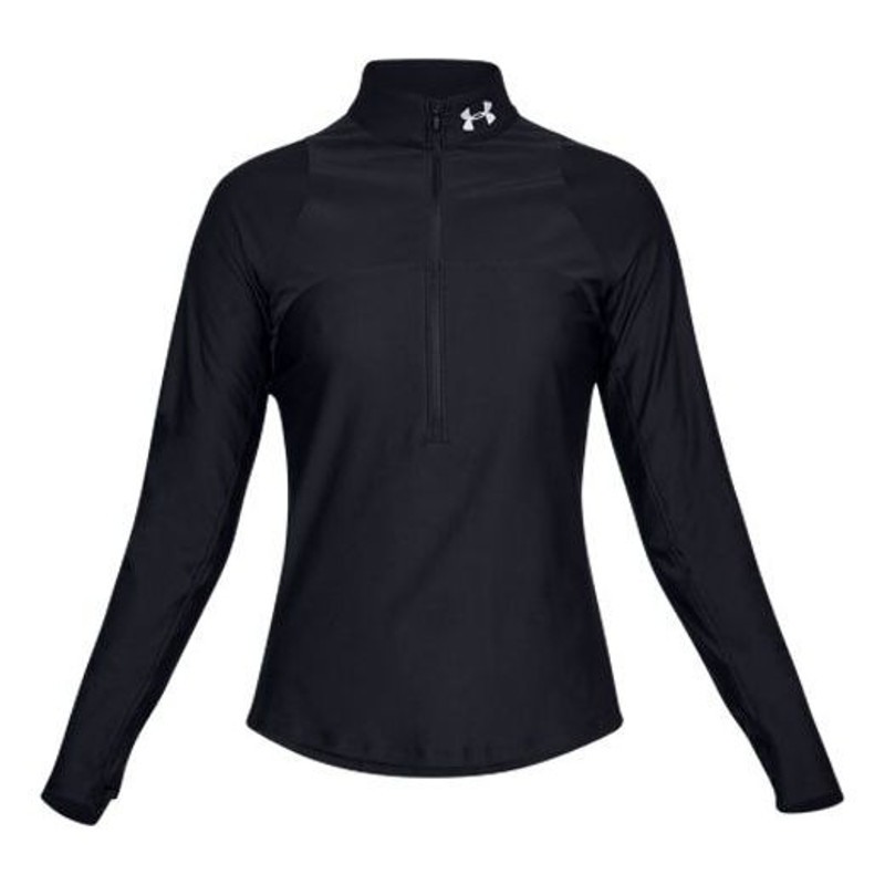 (WMNS) Under Armour Qualifier Hybrid 1/2 Zip Jacket 'Black' 1326512-001 1
