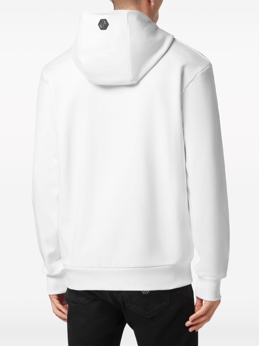 logo-print cotton hoodie - 4