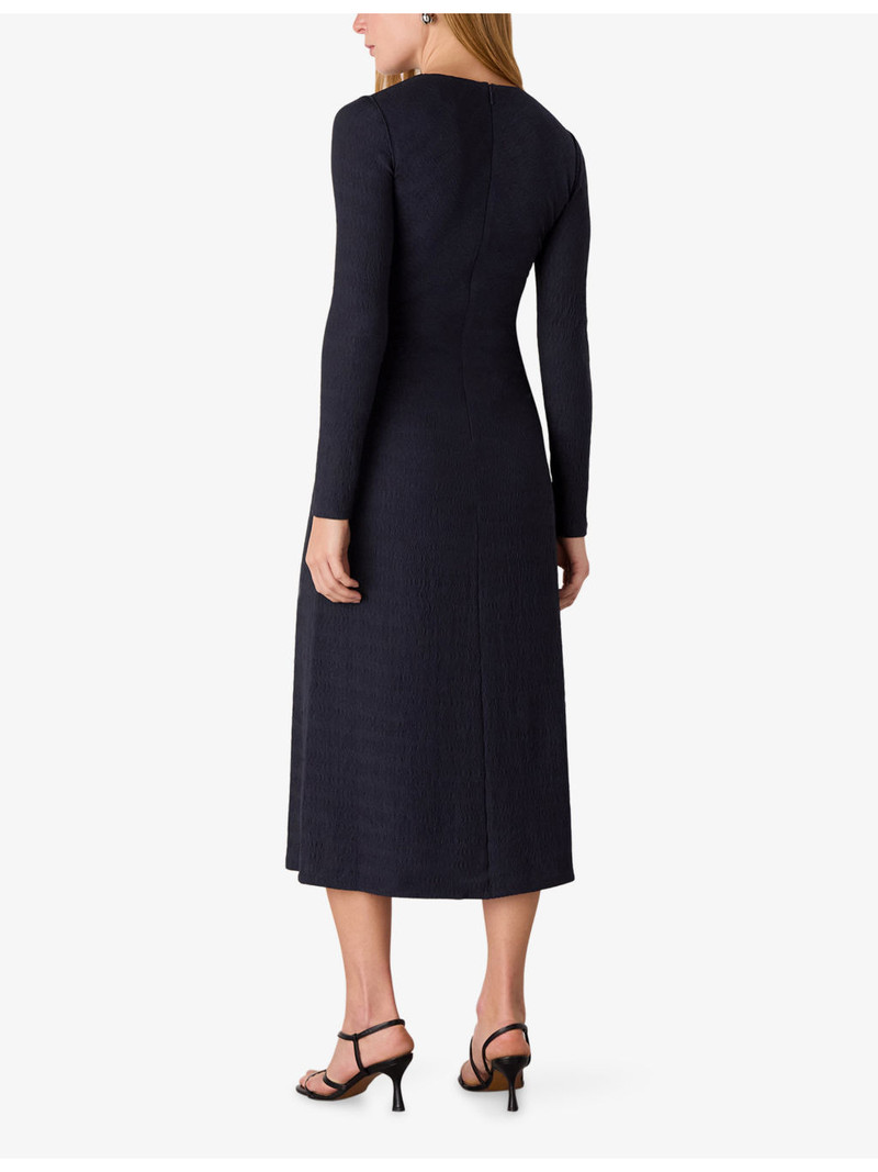 Ruched Long-Sleeve Stretch-Jersey Midi Dress 3