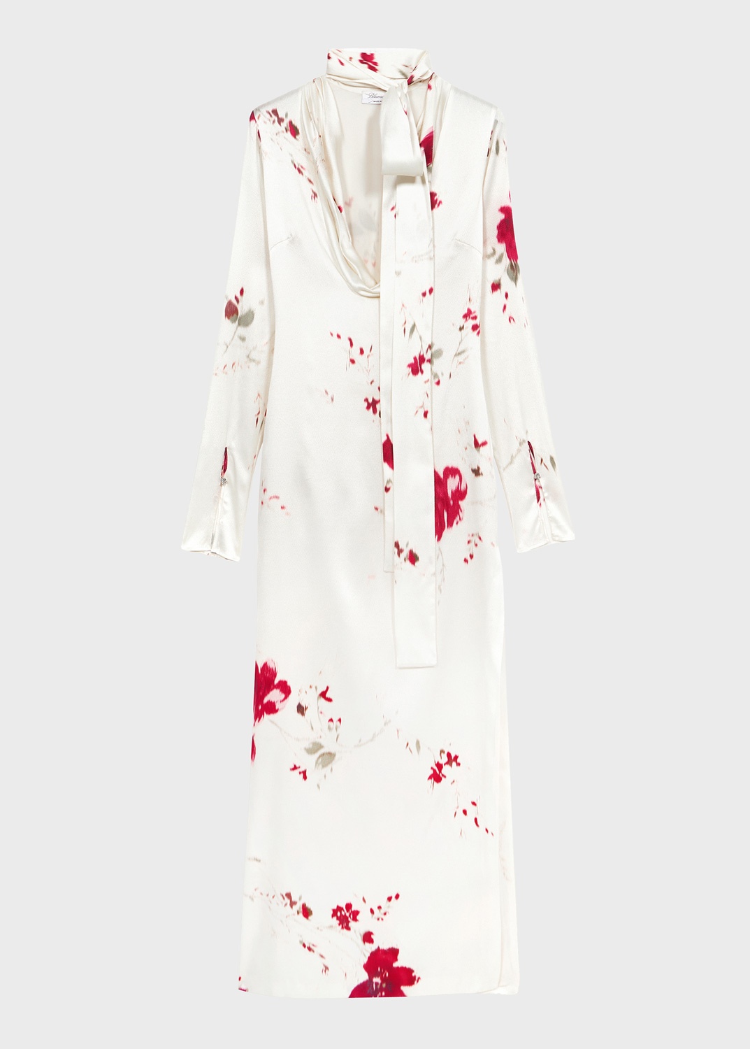 ROSES PRINT SILK LONG DRESS - 1