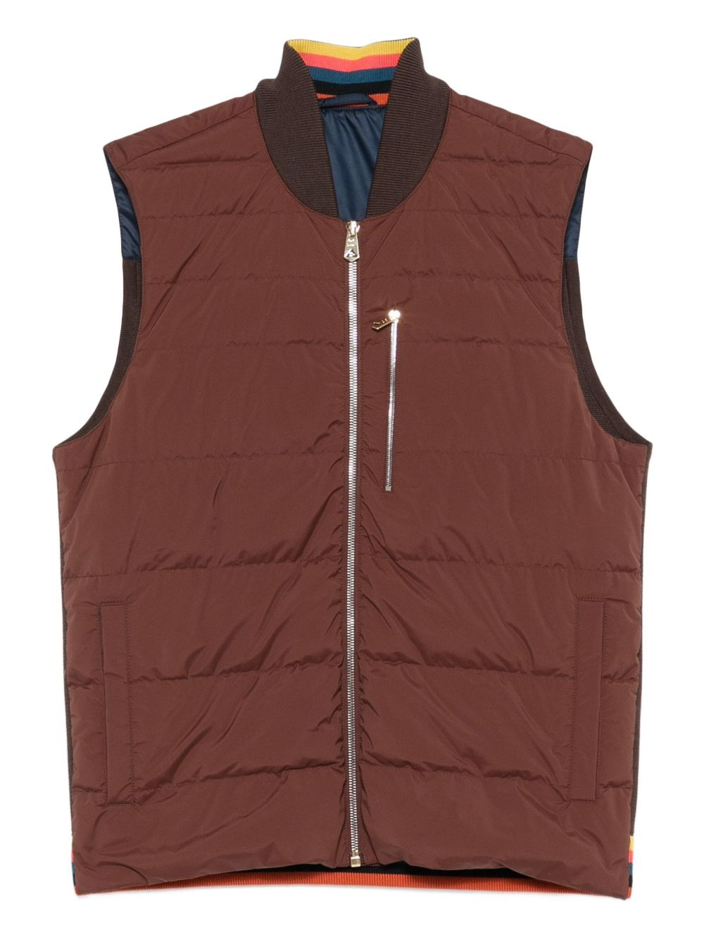 zip-fastening quilted-front gilet - 1