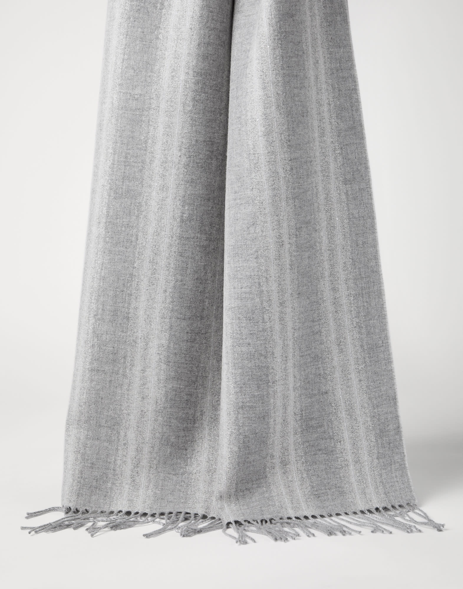 Cashmere and silk scarf with sparkling and dazzling stripes - 1