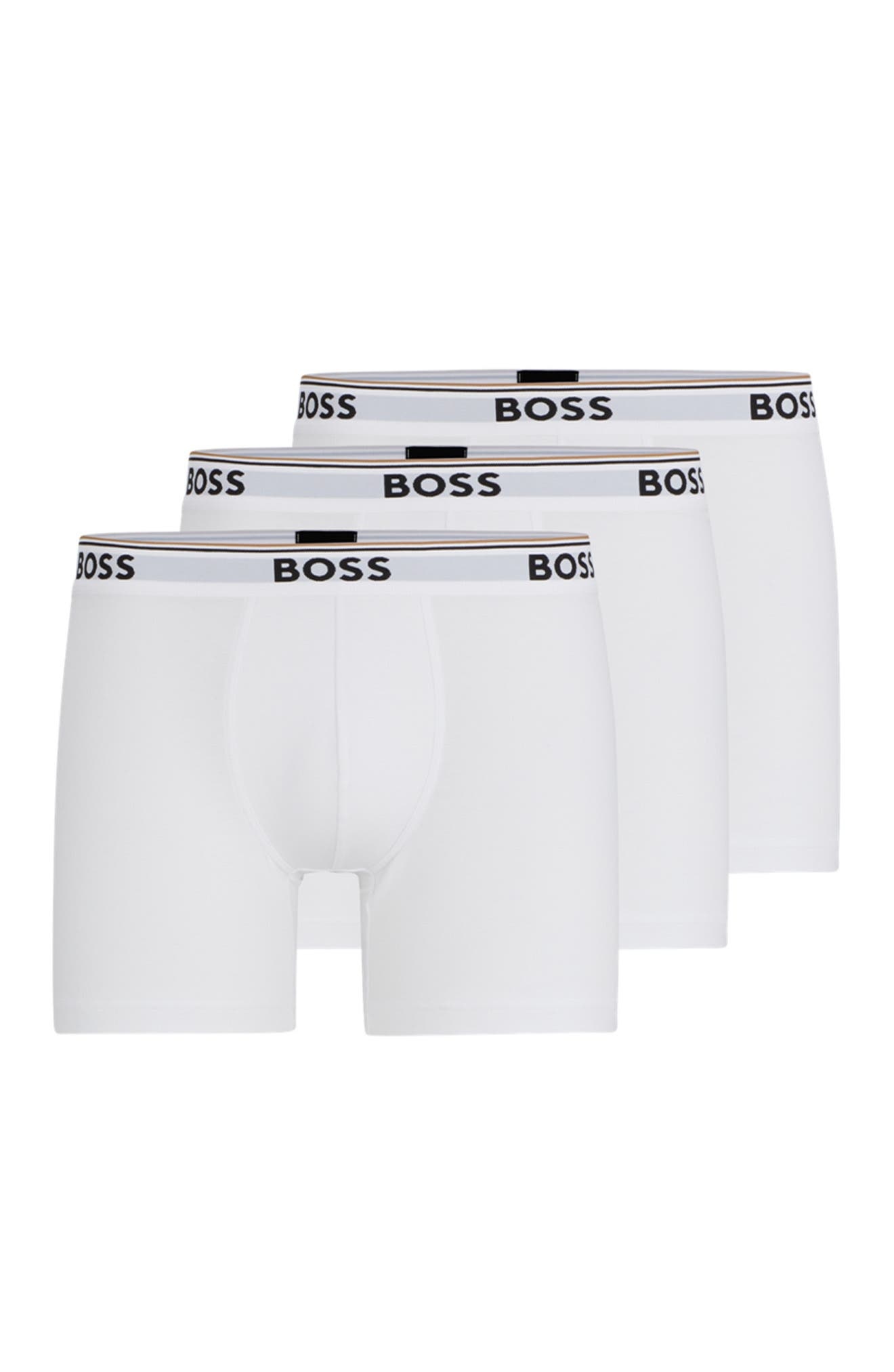 BOSS 3-Pack Power Stretch Cotton Boxer Briefs in White at Nordstrom - 4