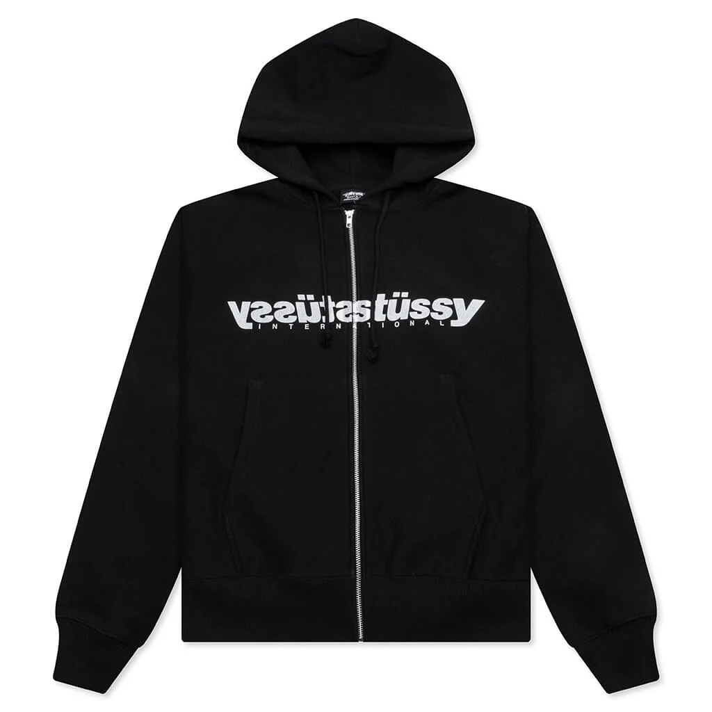 MIRROR ZIP HOODIE - BLACK - 1