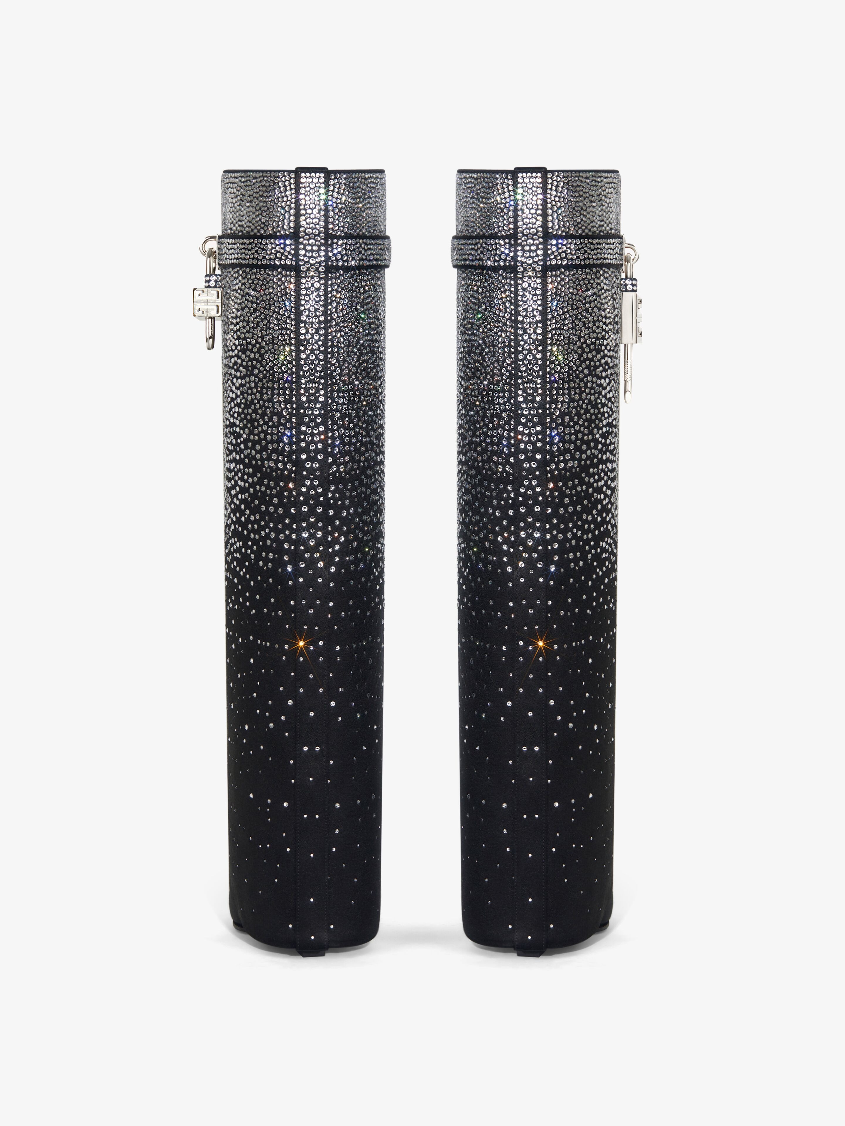 SHARK LOCK BOOTS IN SATIN WITH STRASS - 7
