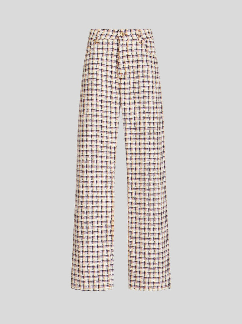 CHECK JACQUARD TROUSERS - 1