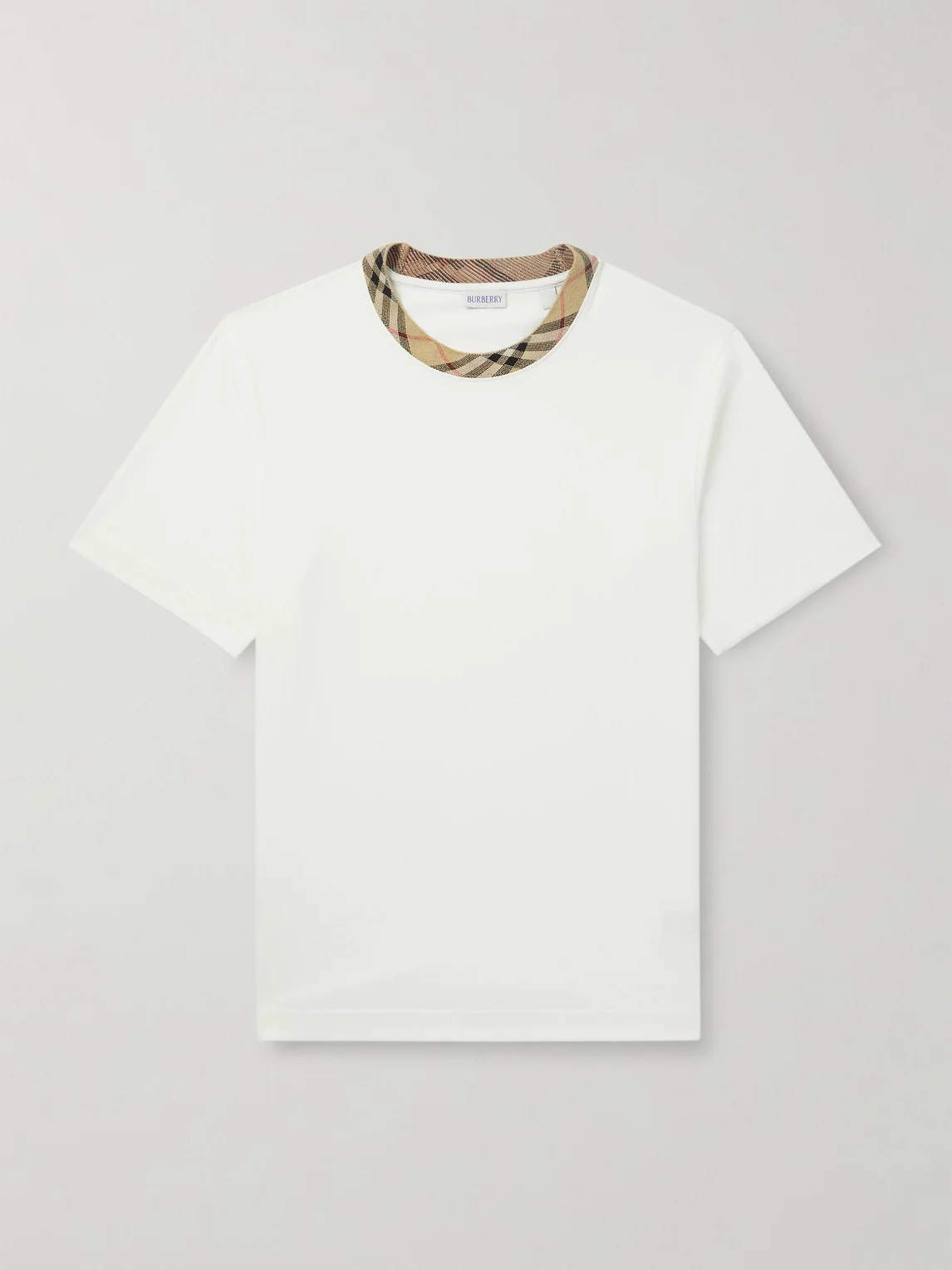Checked Cotton-Jersey T-Shirt - 1
