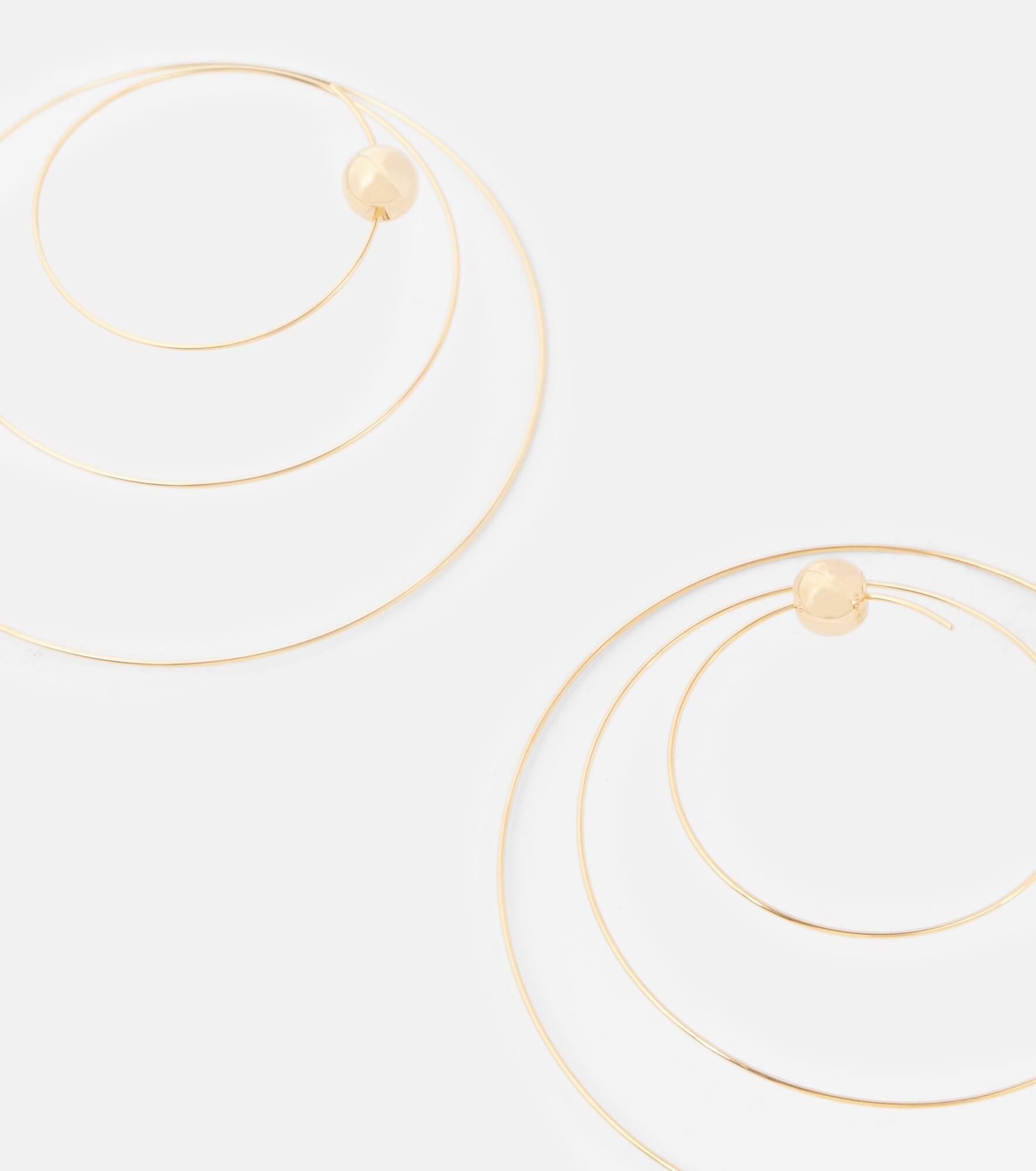 Thin Spiral S gold-plated stainless steel earrings - 4
