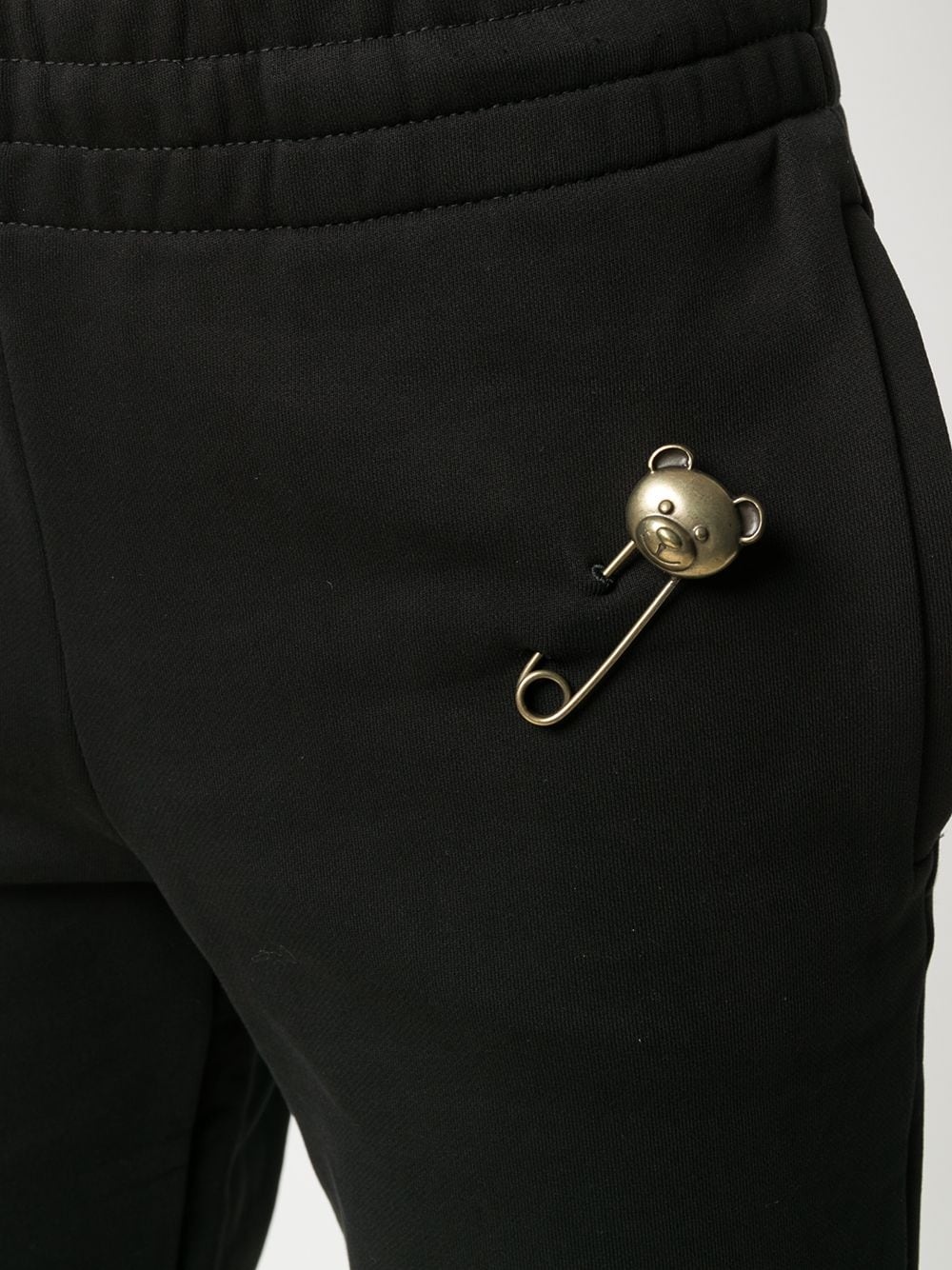 safety pin embellished slim-fit track pants - 5