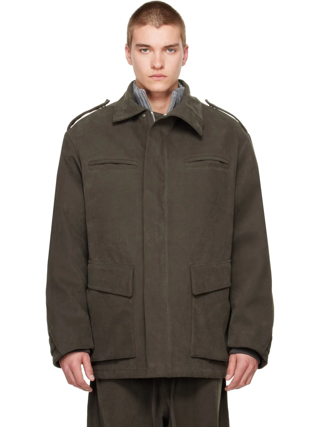 Khaki Pilot Parka Coat - 1