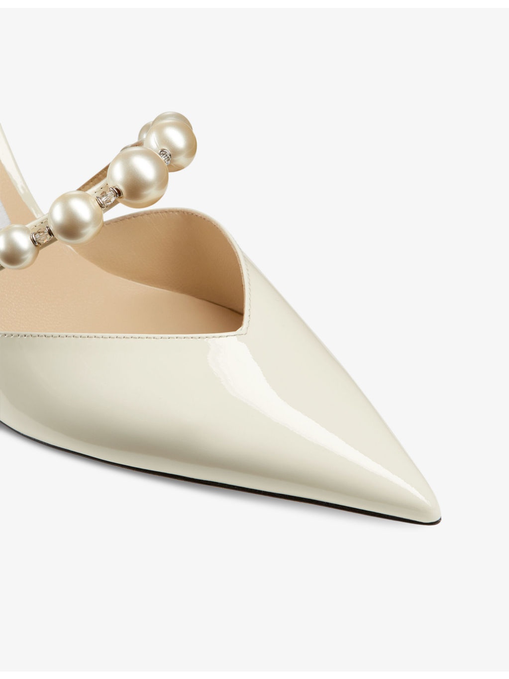 Aurelie 85 pearl-embellished patent-leather courts - 4