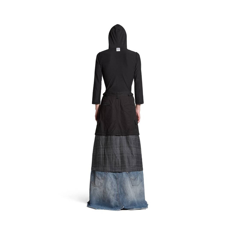Women's Maxi Layered Cargo Skirt in Multicolored 4