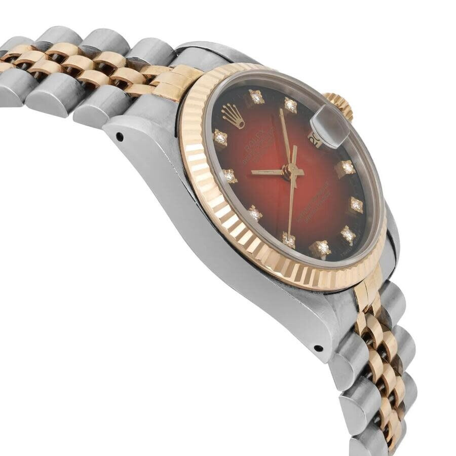 Pre-owned Rolex Rolex Datejust Automatic Diamond Red Dial Ladies Watch 68273 - 4