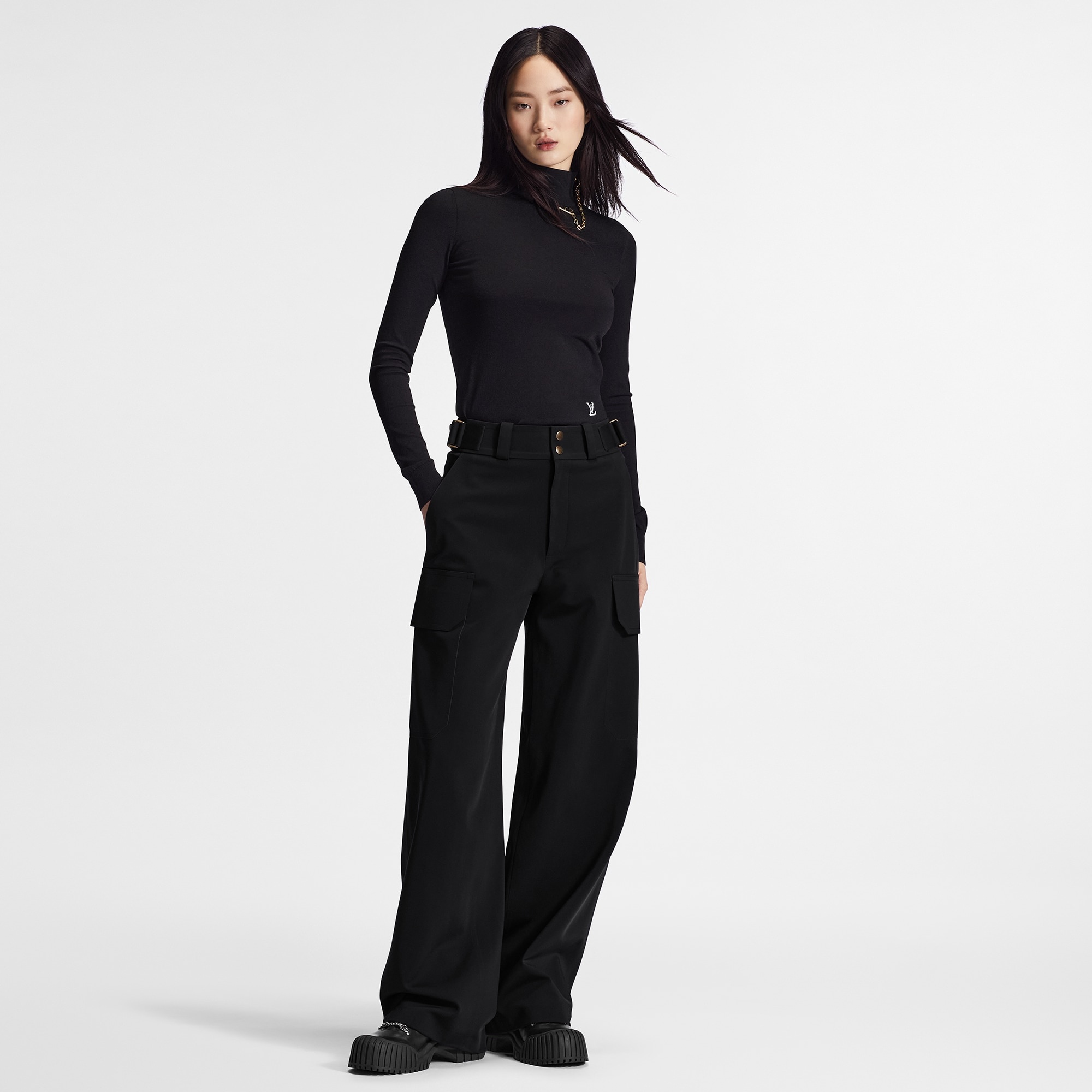 Shoulder Detail Turtleneck Sweater - 4