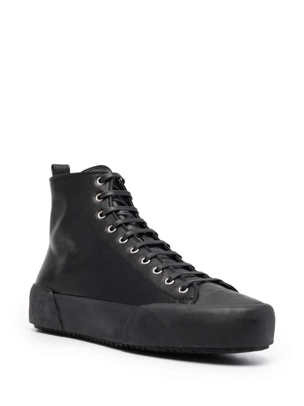 high-top leather sneakers - 2