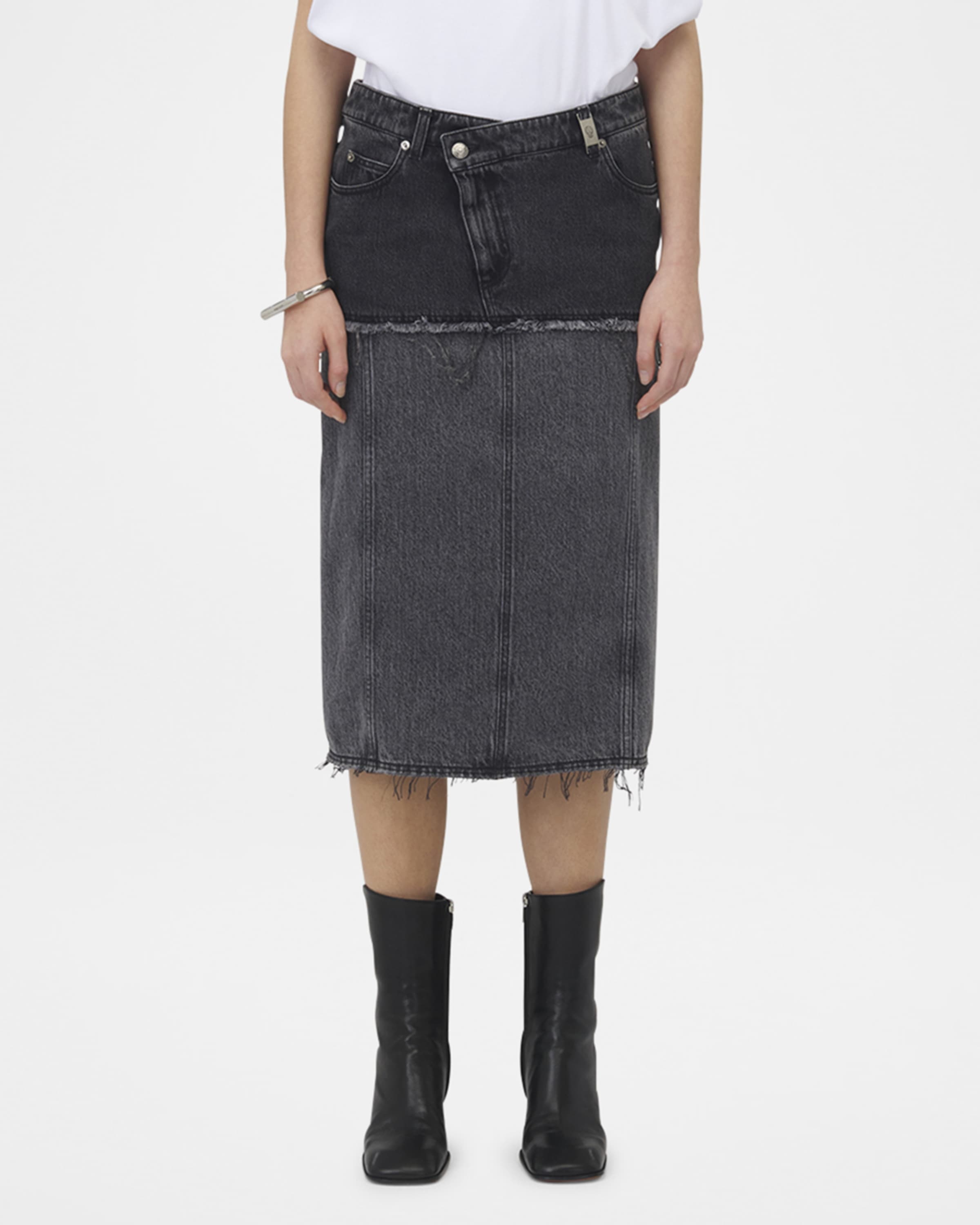 Hybrid Denim Midi Skirt - 2