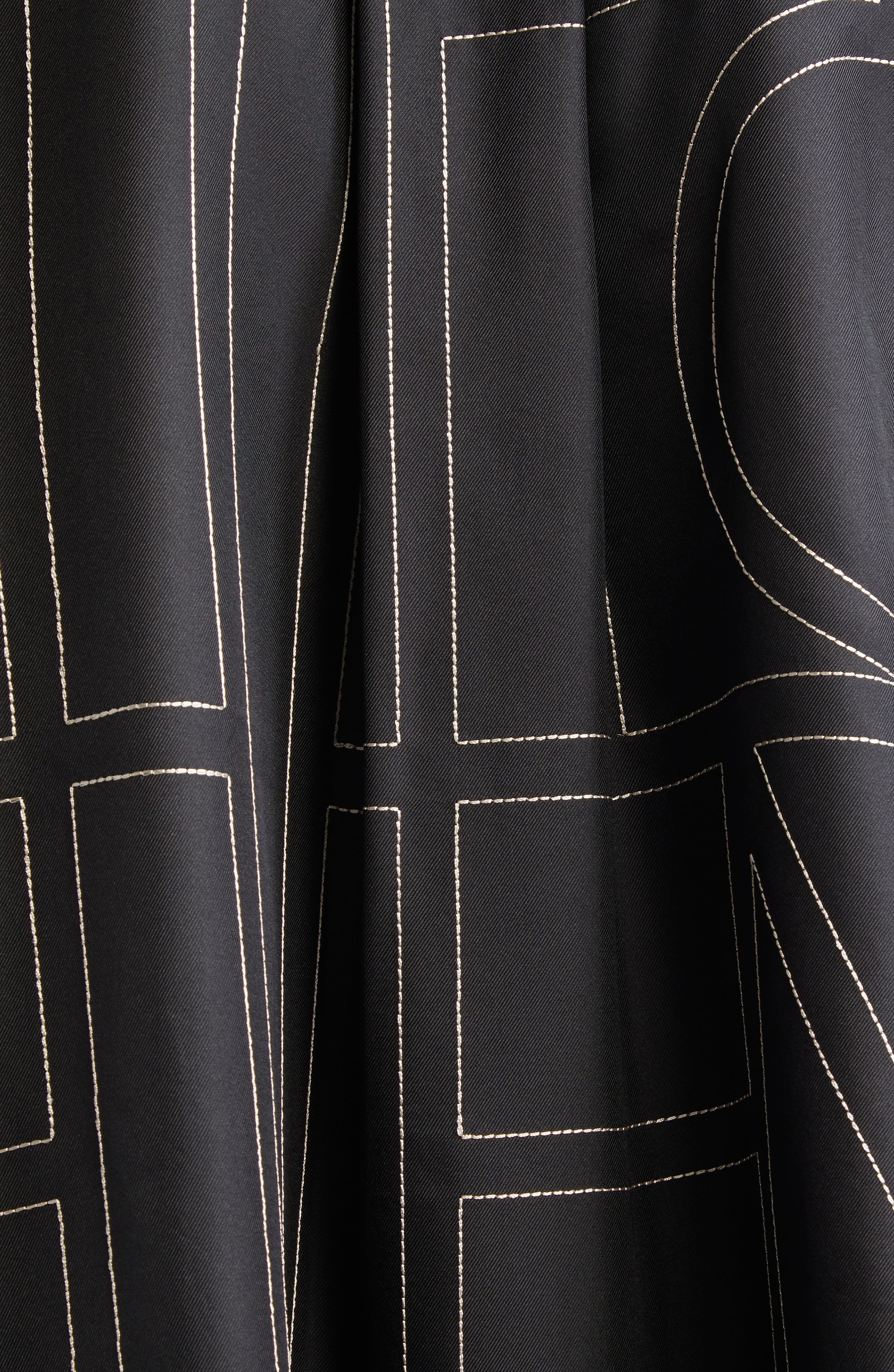 TOTEME Monogram Silk Pajama Top in Black Monogram at Nordstrom - 7