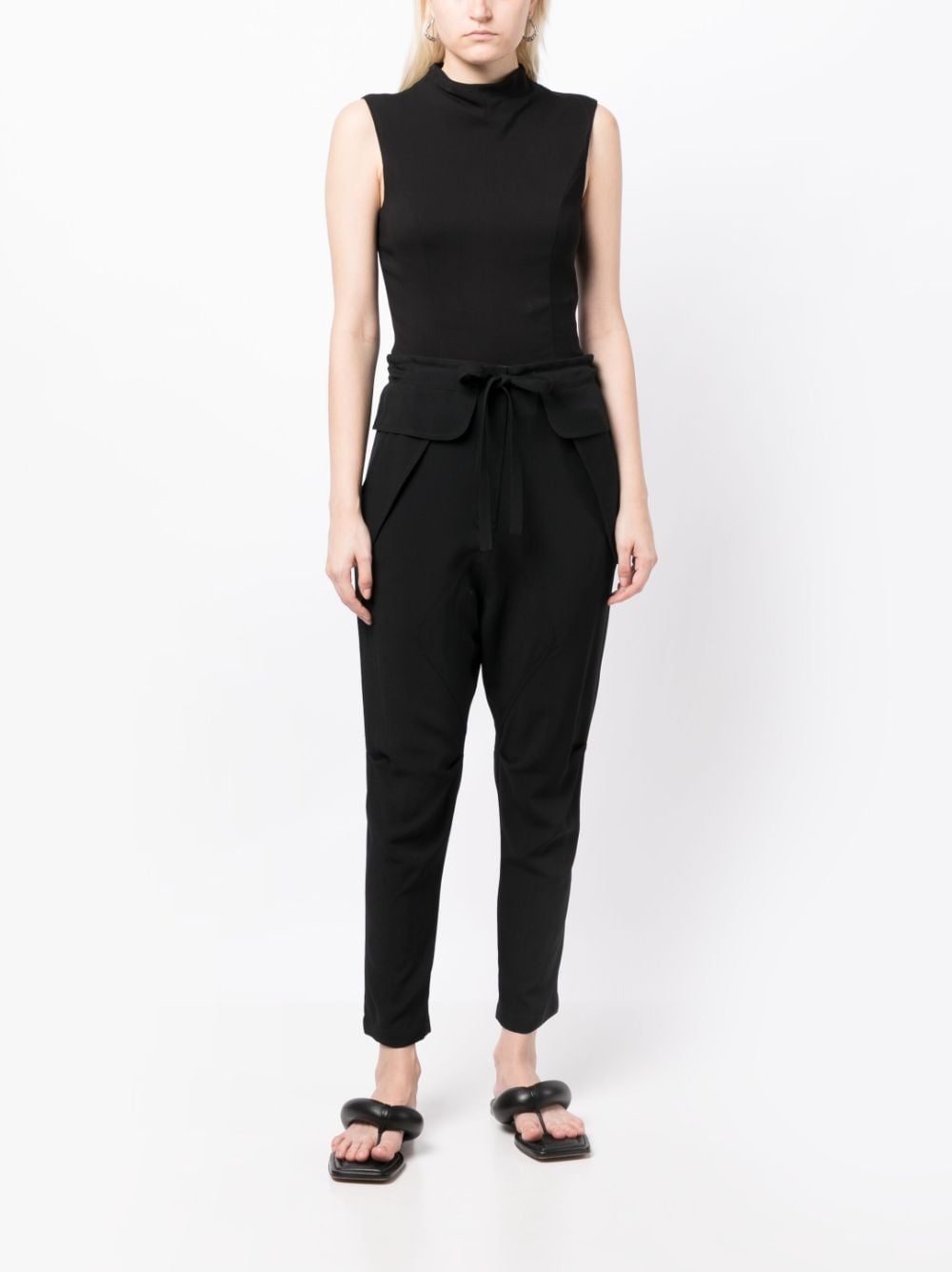 zip-detail tapered trousers - 2