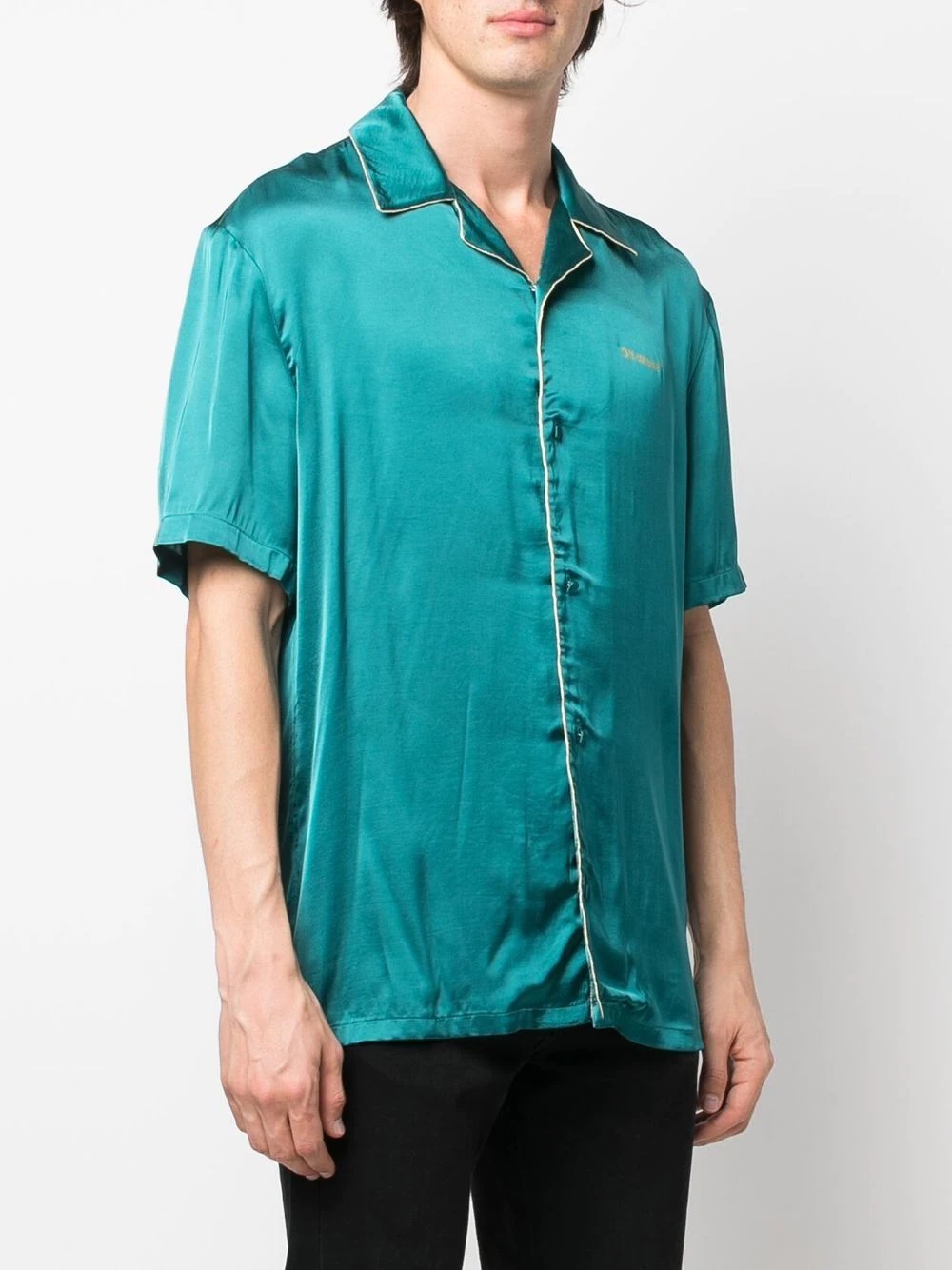 satin short-sleeve shirt - 3