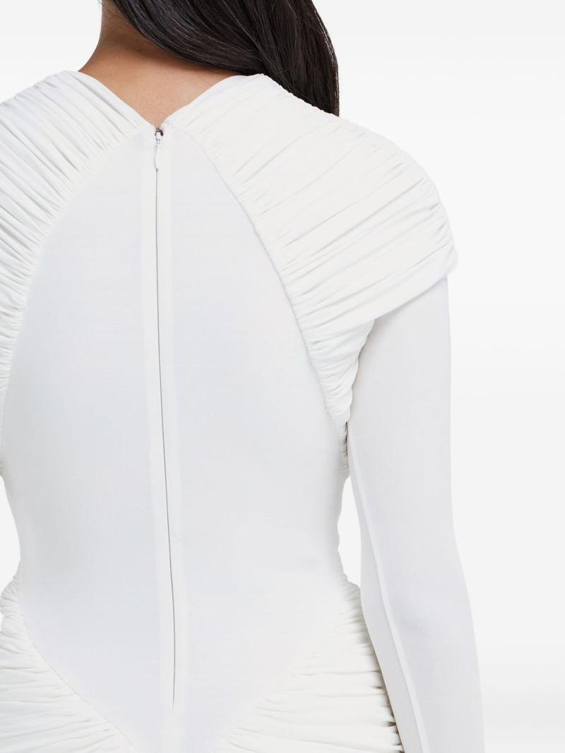 ruched long-sleeve dress 5