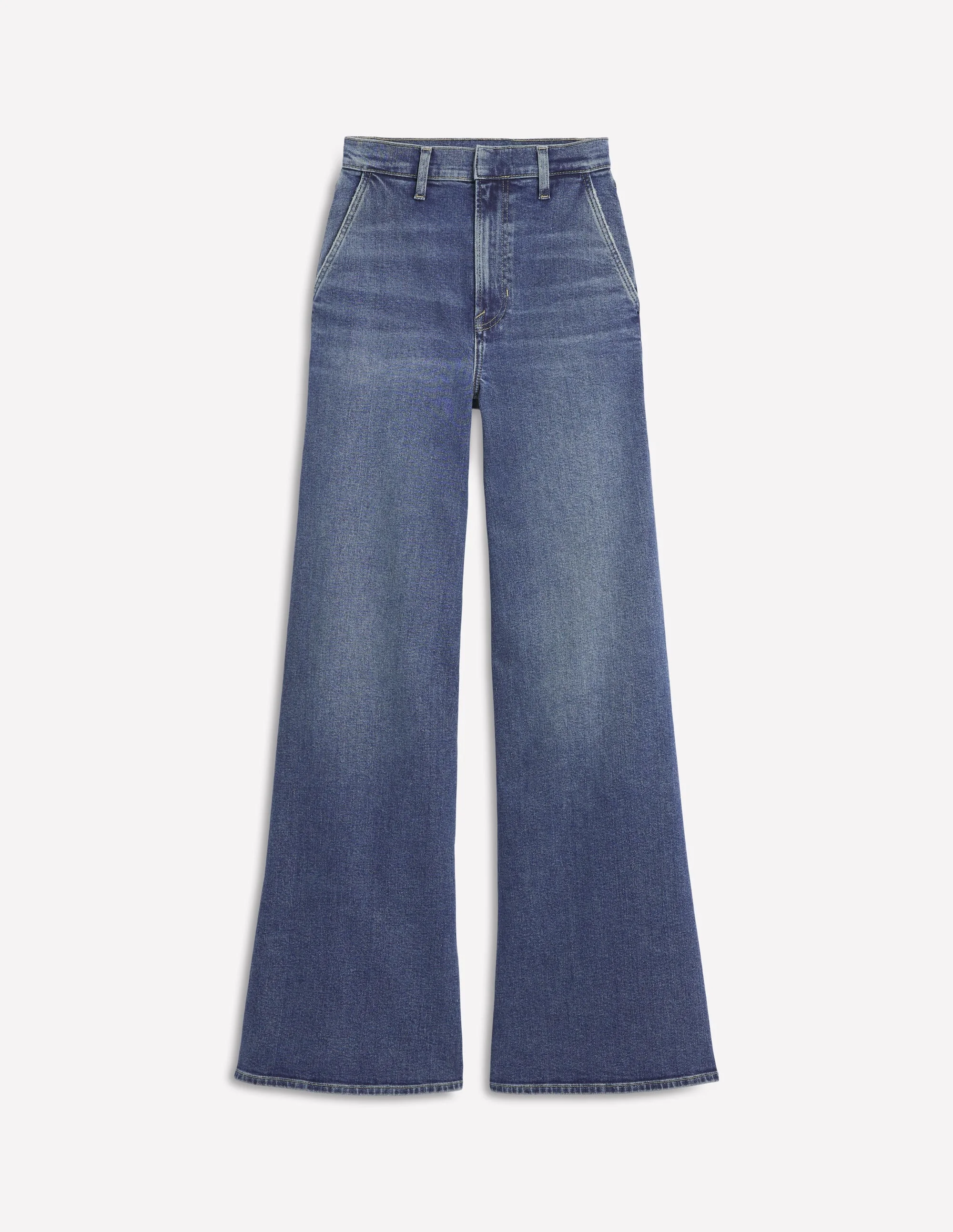 High Rise Clean Wide Jeans-Mid Vintage - 1