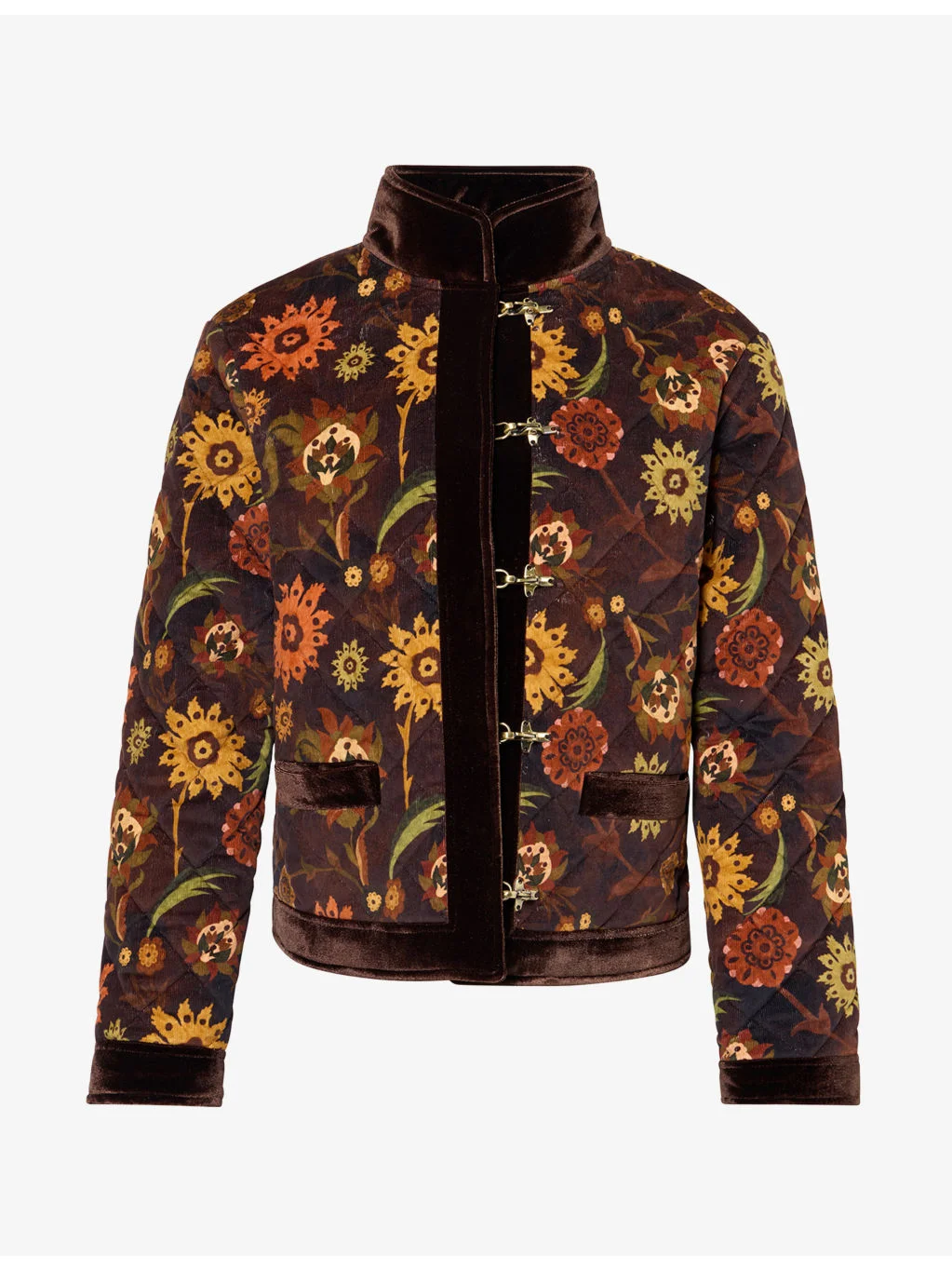 Donna Floral-Print Corduroy Jacket - 1