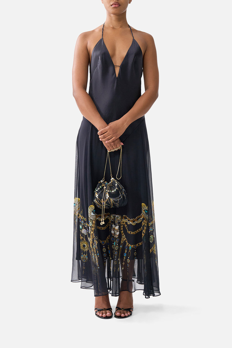 DRAWSTRING POUCH BAG WITH CHAIN STRAP 4