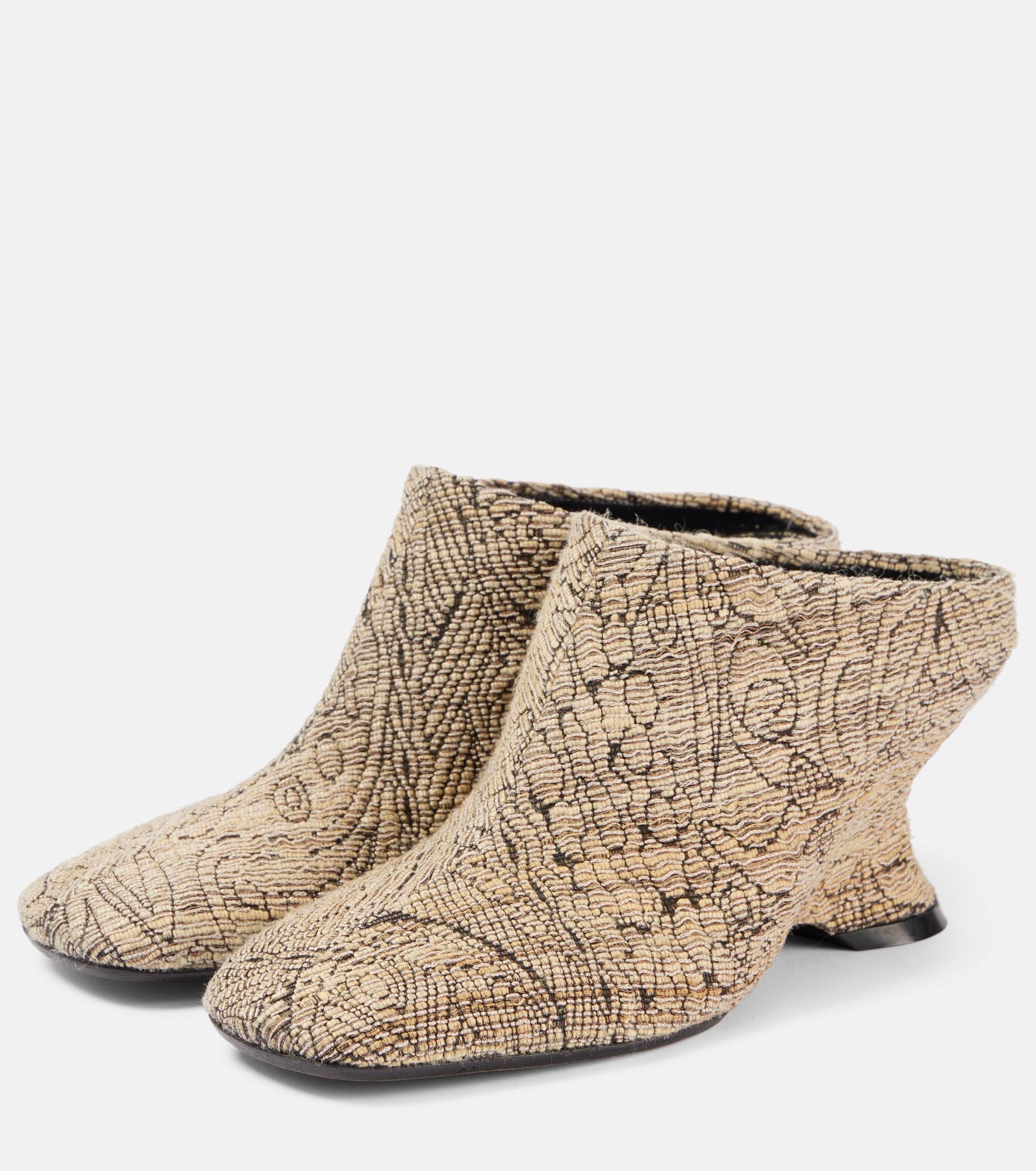 Jacquard wedge mules - 4