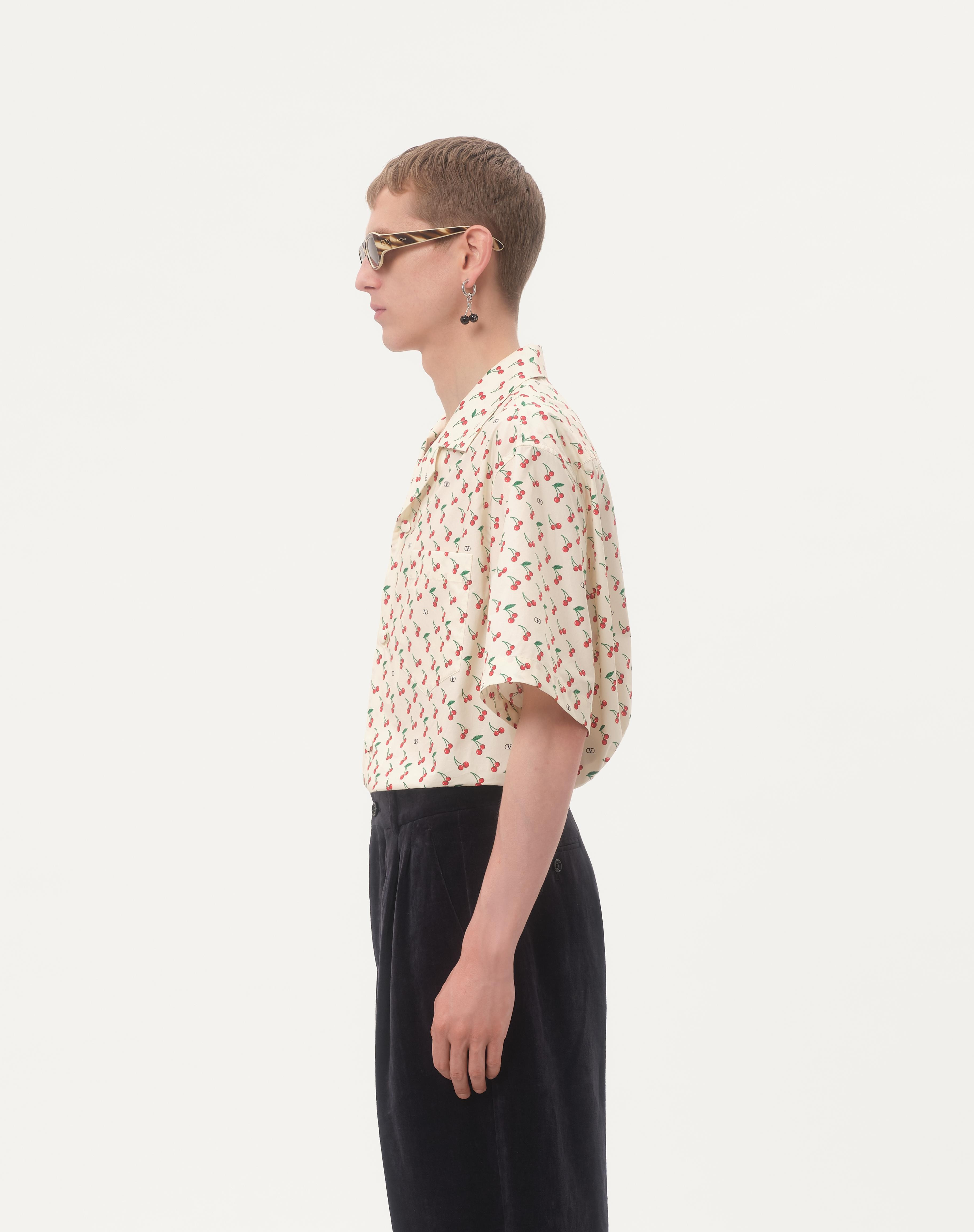 COTTON POPLIN BOWLING SHIRT WITH CHERRYFIC PRINT - 5
