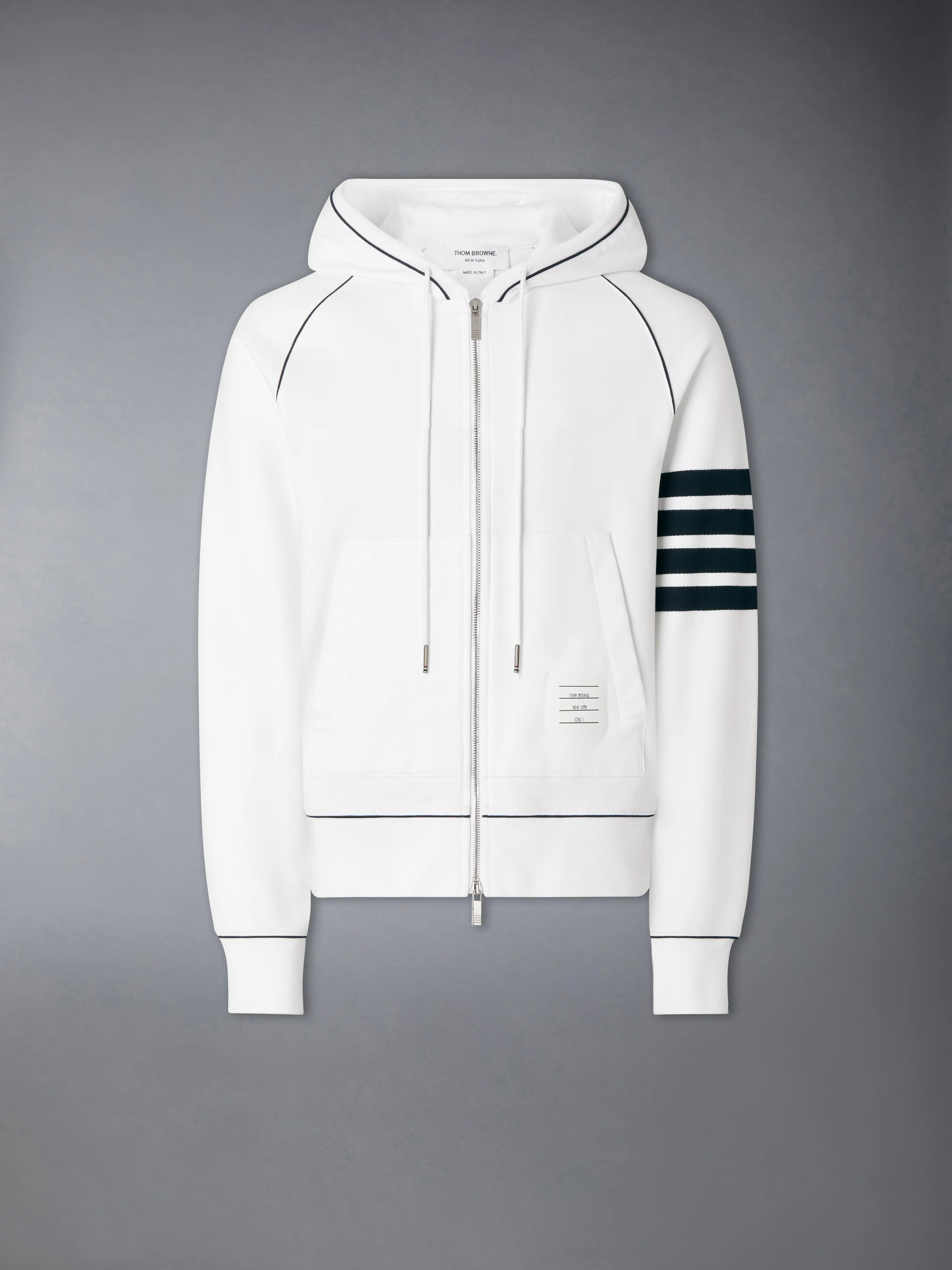 LOOPBACK 4-BAR ZIP UP HOODIE - 1