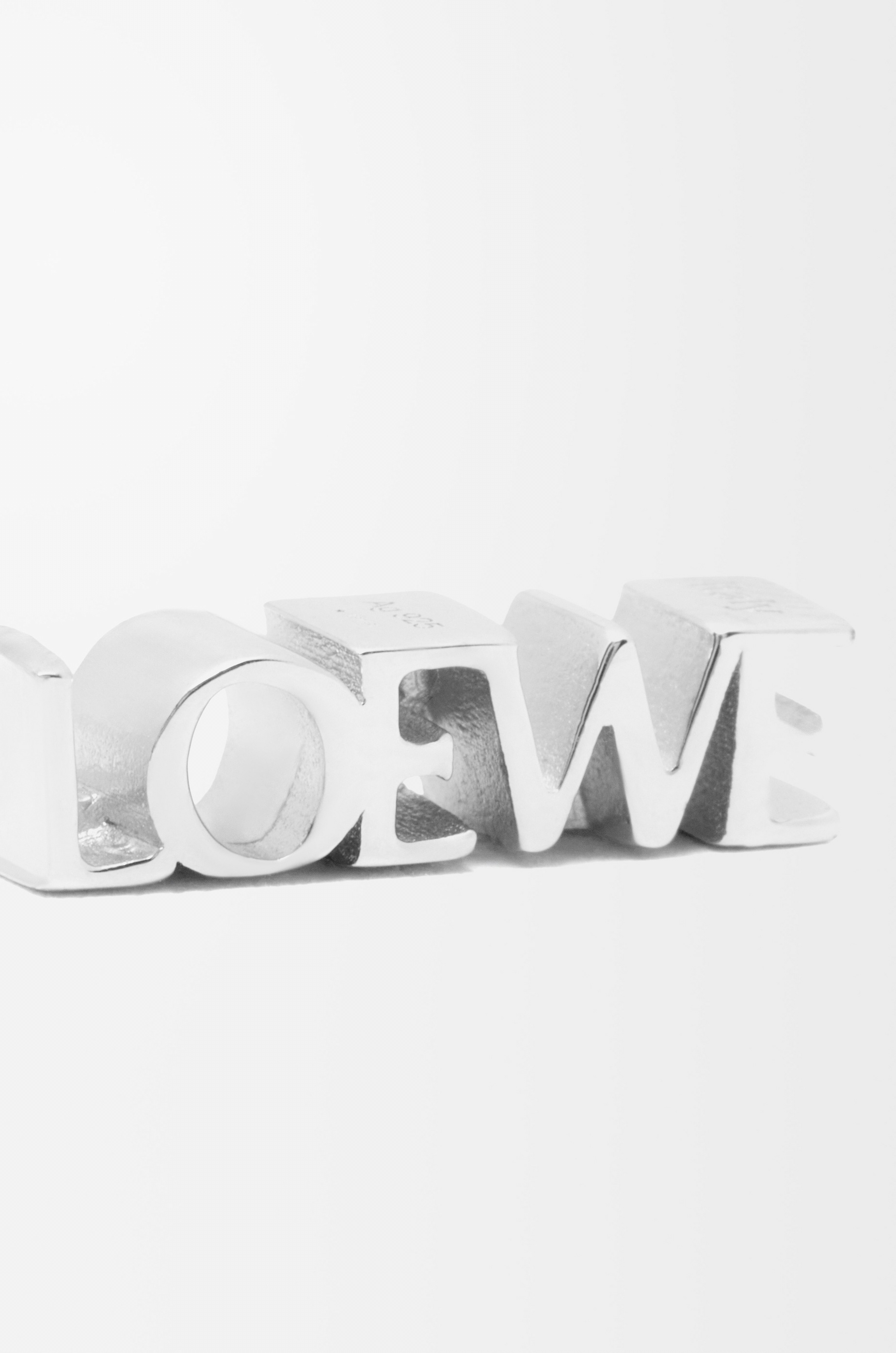 LOEWE Graphic single earring in sterling silver - 3