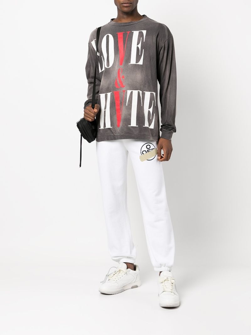 slogan-print long-sleeved T-shirt - 4