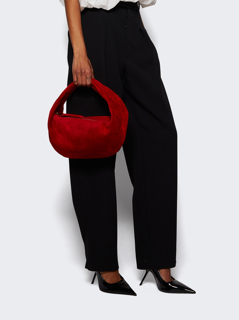 Medium Olivia Hobo Bag Rebel Red Suede - 2