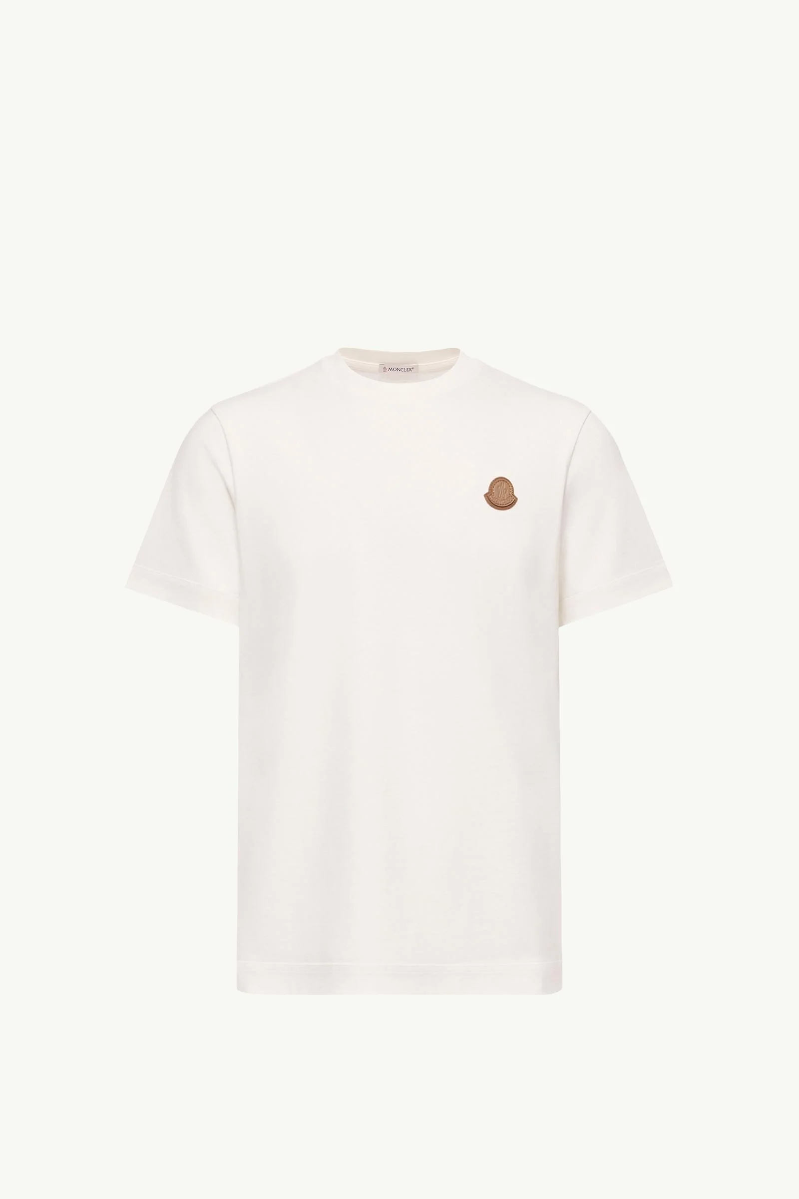 Double Leather Logo Cotton T-Shirt - 1