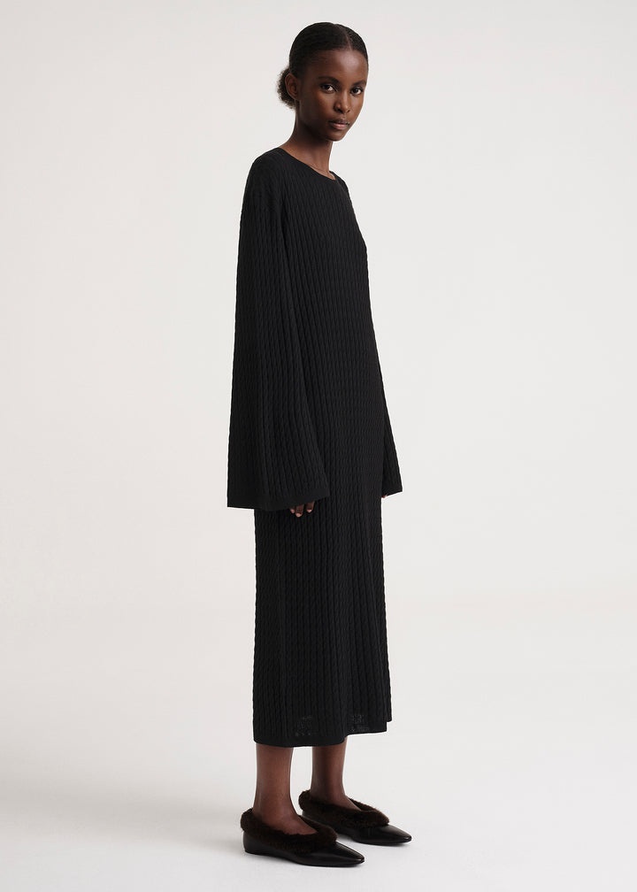 Cable knit dress black - 3