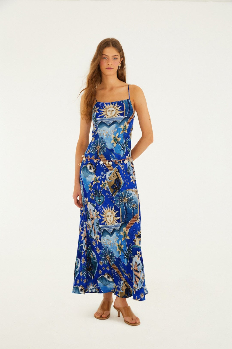 Blue Mystical Lenzing Ecovero Viscose Maxi Dress 1