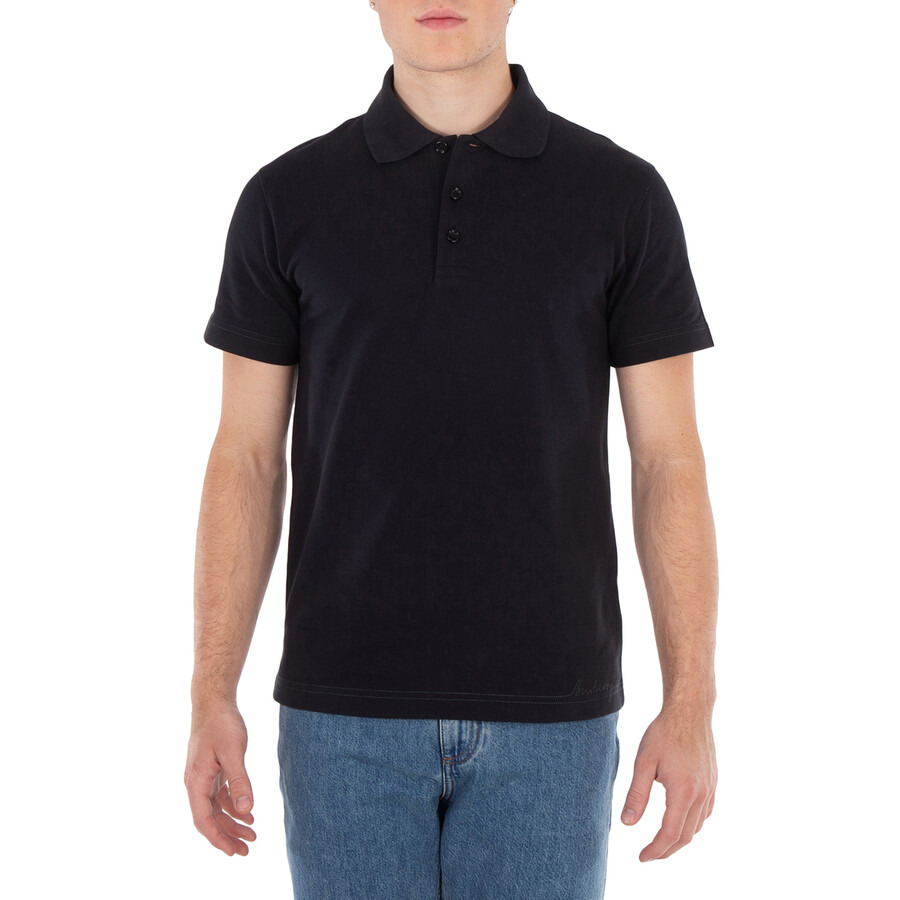 Burberry Logo Embroidered Straight Hem Cotton Polo Shirt - 3