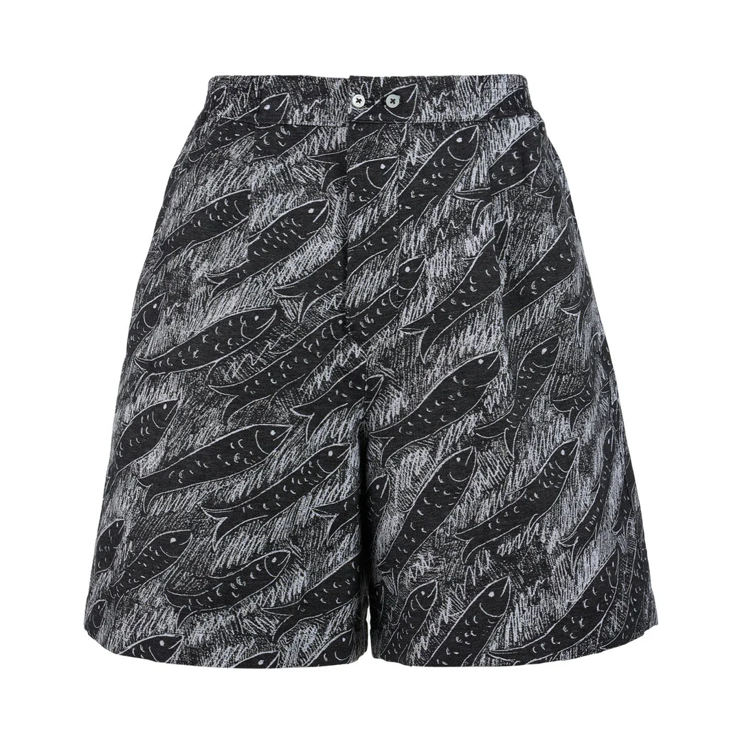 Le Short Pyjama Fish Print Shorts - 1
