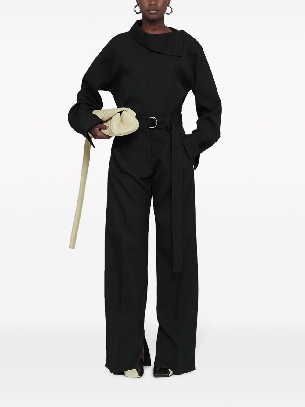 belted wool wide-leg trousers - 2