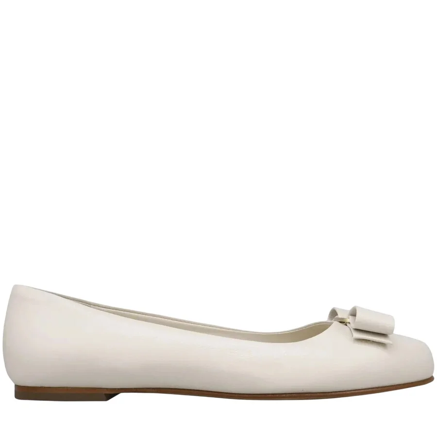 Ferragamo White Varina Ballet Flats - 1
