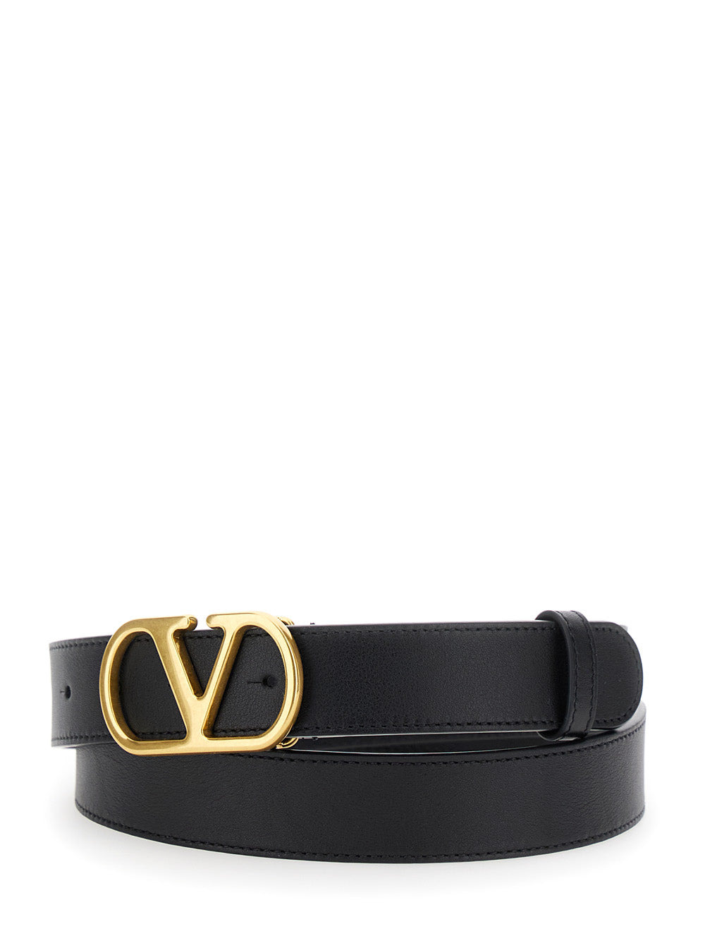 Valentino Garavani Men Black Belt With Adjustable Vlogo Buckle In Leather Man - 2