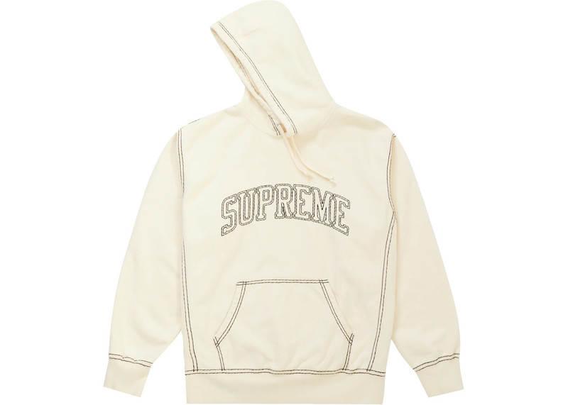 Supreme Supreme Big Stitch Hooded Sweatshirt Natural outlook