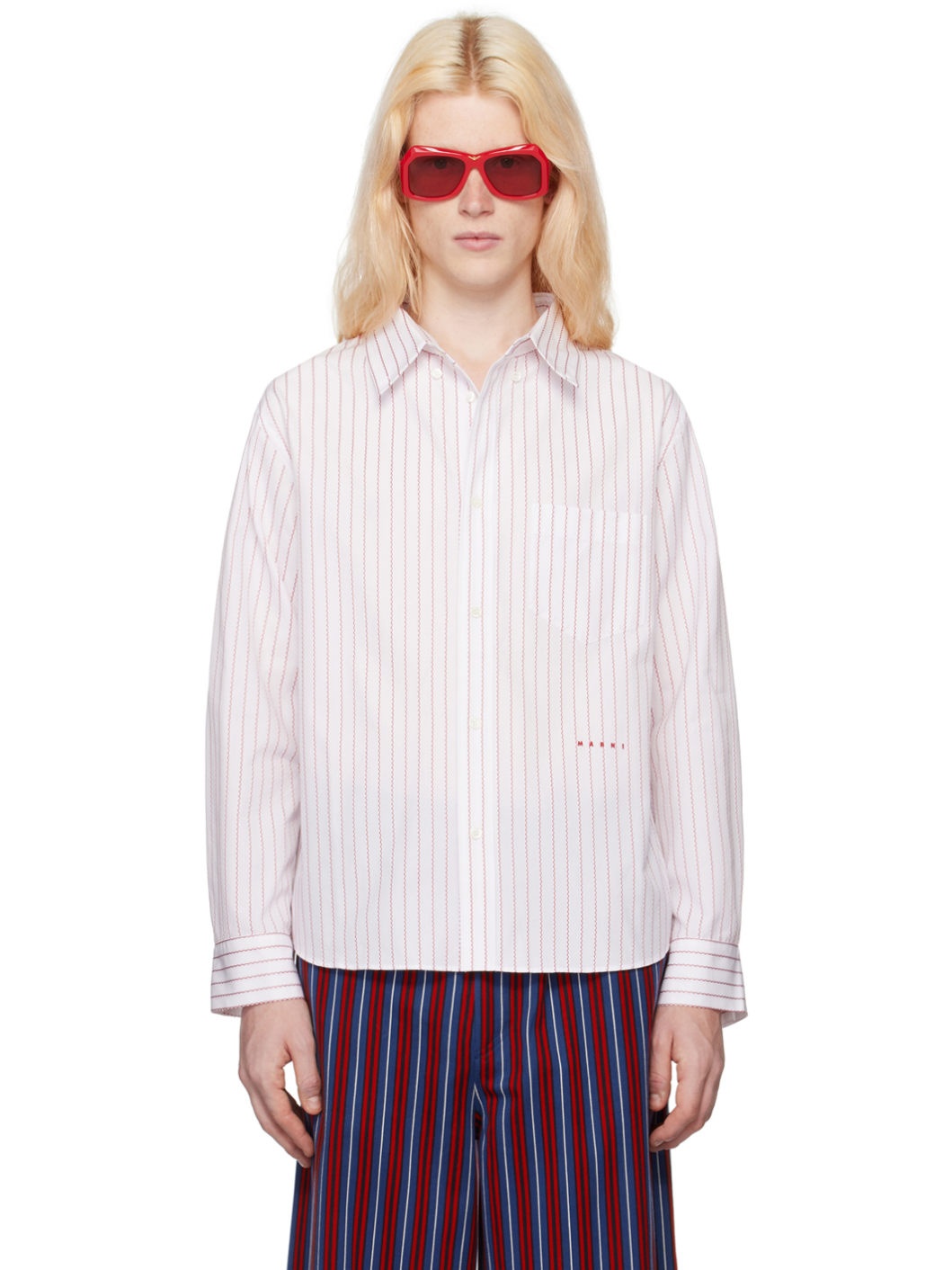 White Striped Shirt - 1