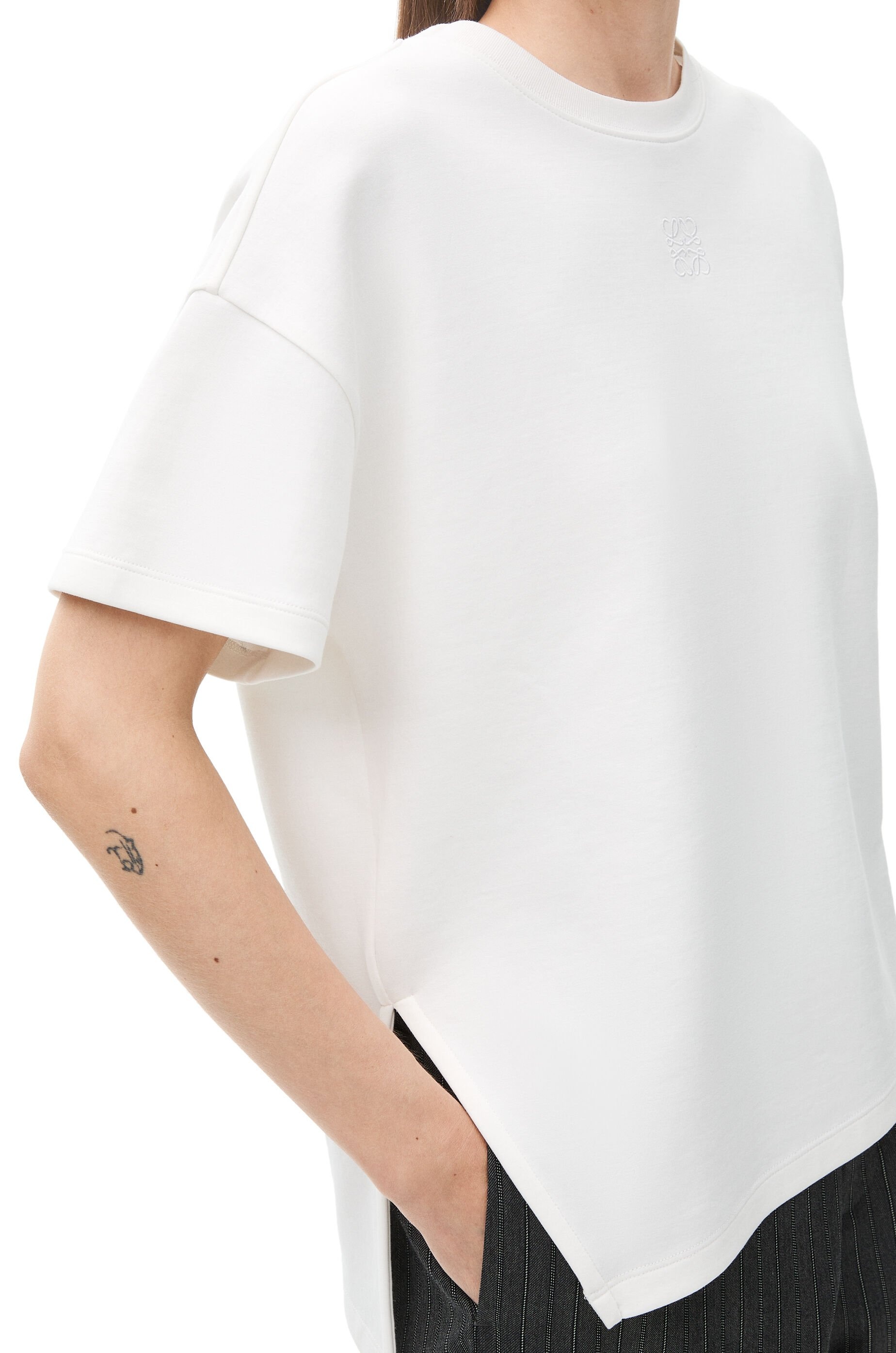 Asymmetric T-shirt in cotton blend - 5