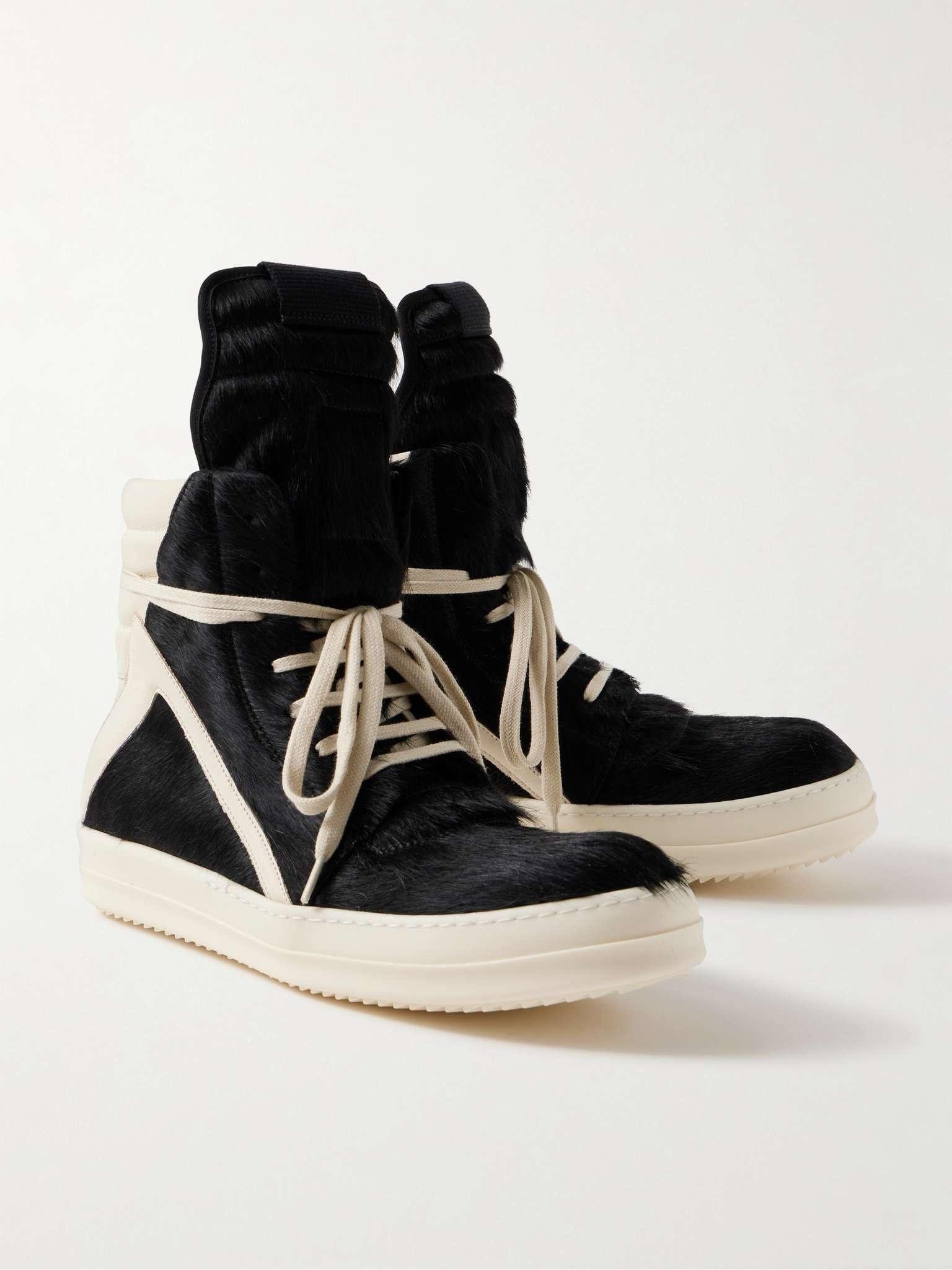 Geobasket Calf Hair and Leather High-Top Sneakers - 4