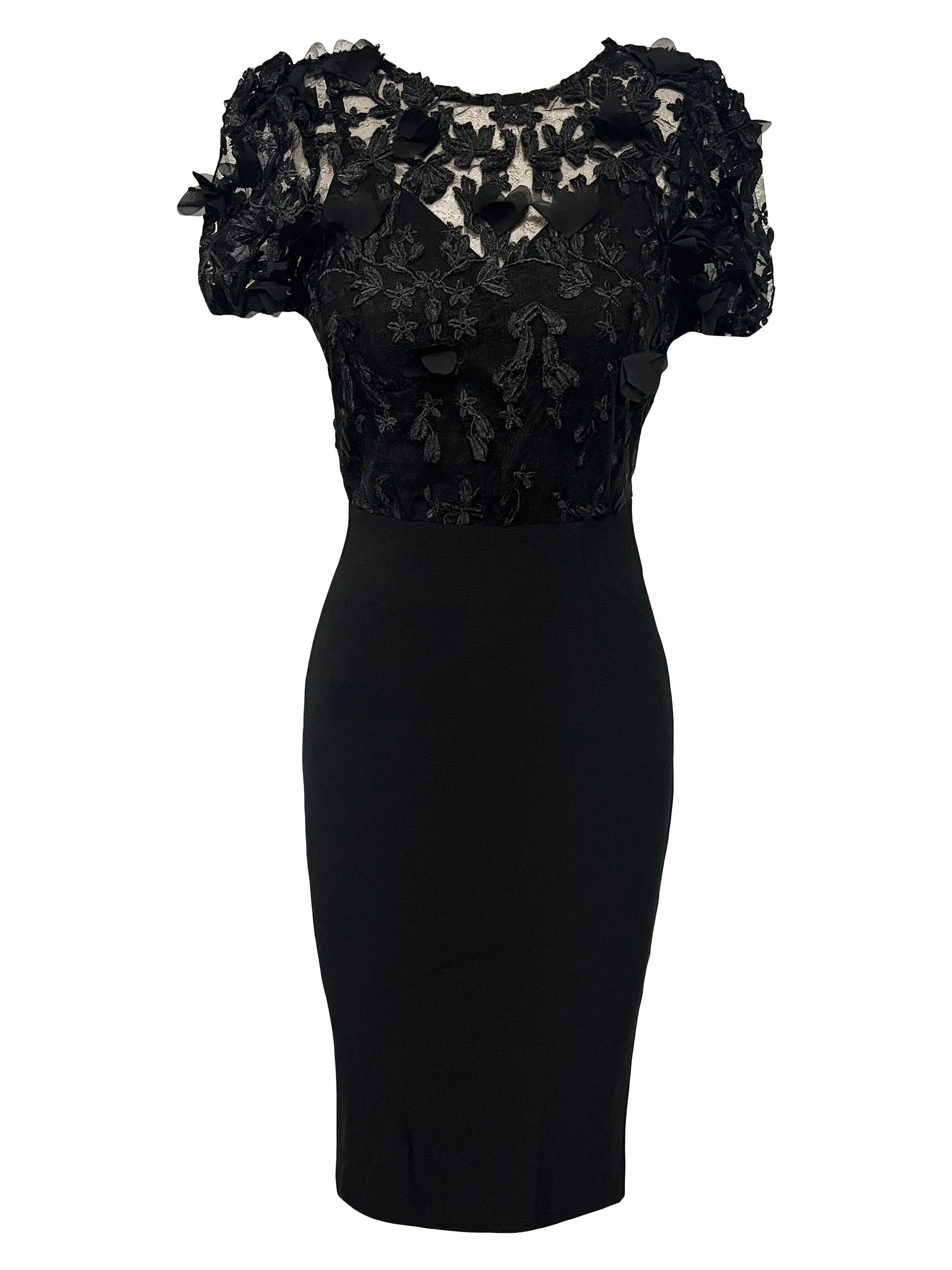 Women's Marianne Embroidered Blouson Mididress - Black - 1