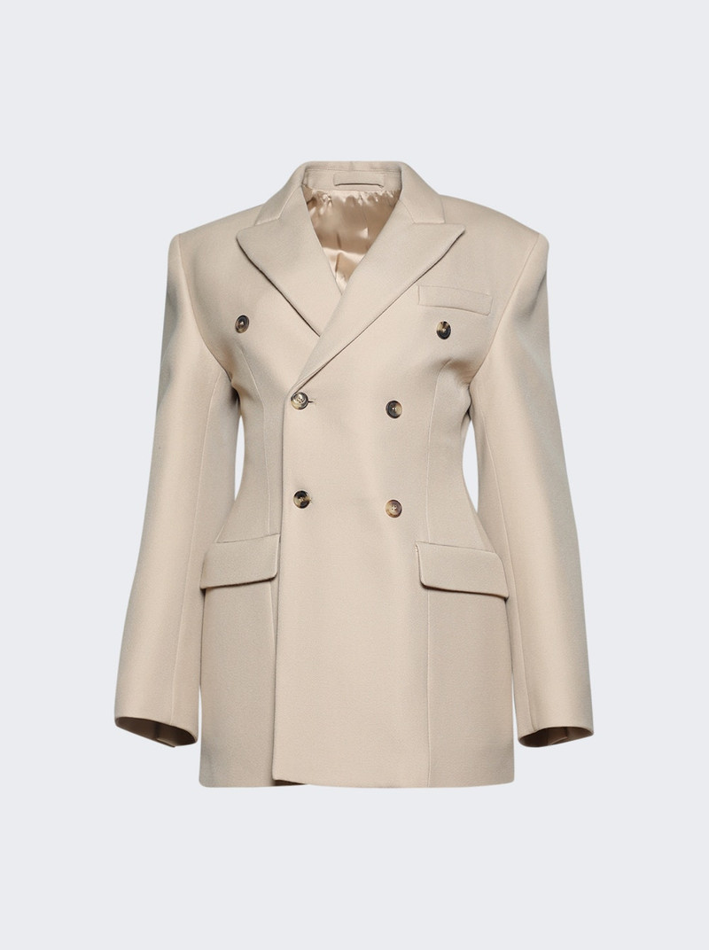 Double Breasted Contour Blazer Khaki 1